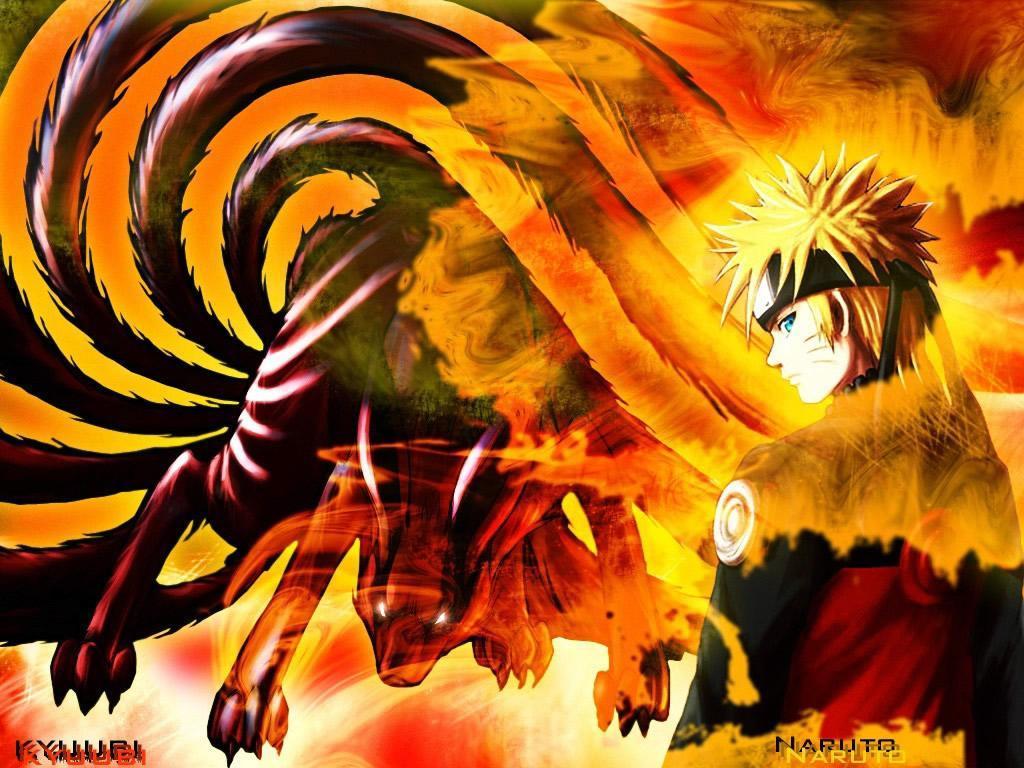 1024x768 Naruto + Kyuubi wallpaper. awesome naruto and nine tailed f