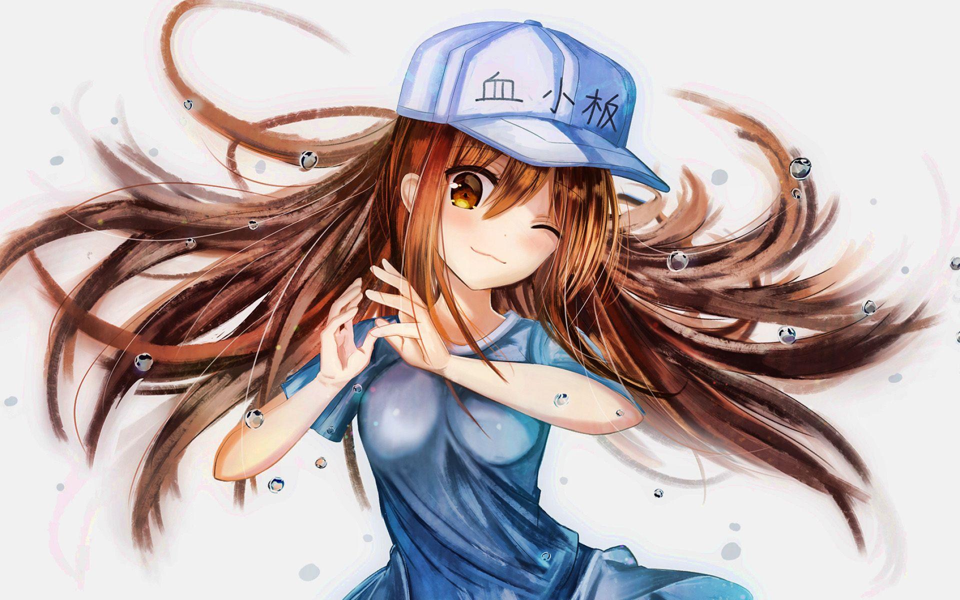 1920x1200 Download wallpaper Platelet, artwork, girl in blue hat
