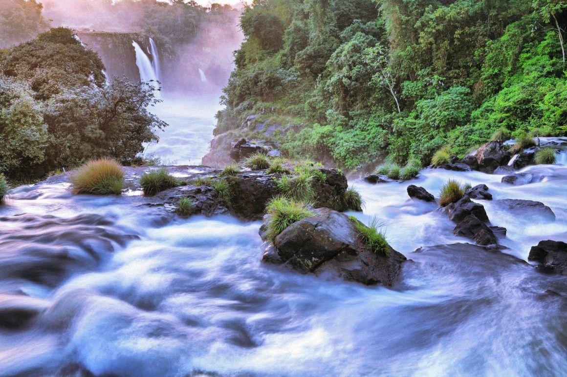 1160x773 River: Trees Nature Waterfalls Scenery Argentina Border Rocks Brazil
