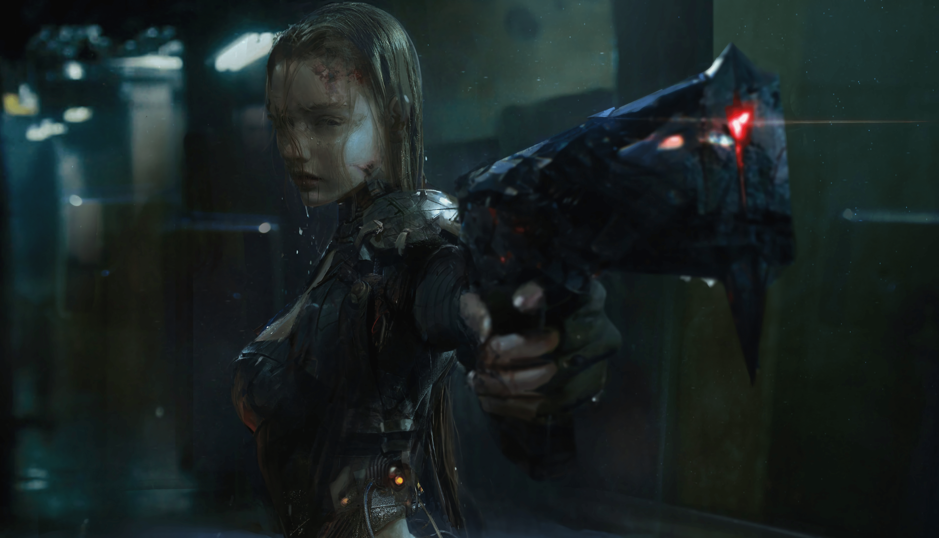 3840x2200 Cyberpunk Girl by Huang Fan [3840x2200]