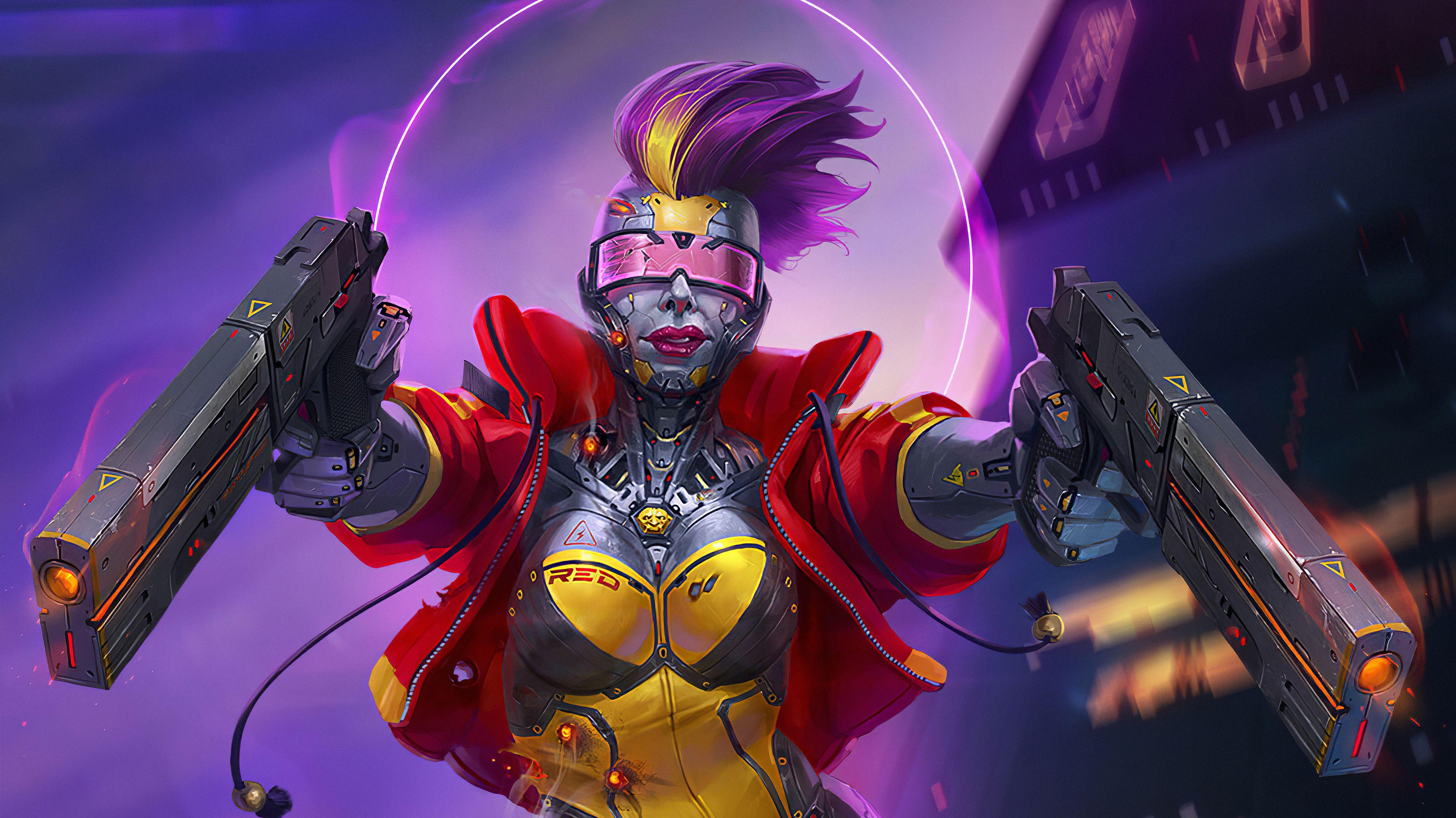 3840x2160 Wallpaper 4k Cyberpunk Girl Colorful Hair