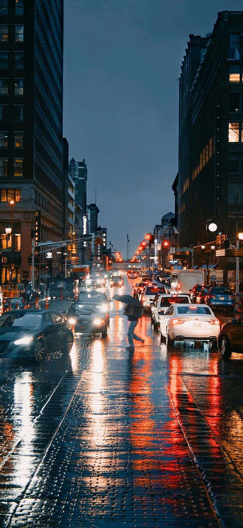 800x1733 rain, street, HD phone wallpaper