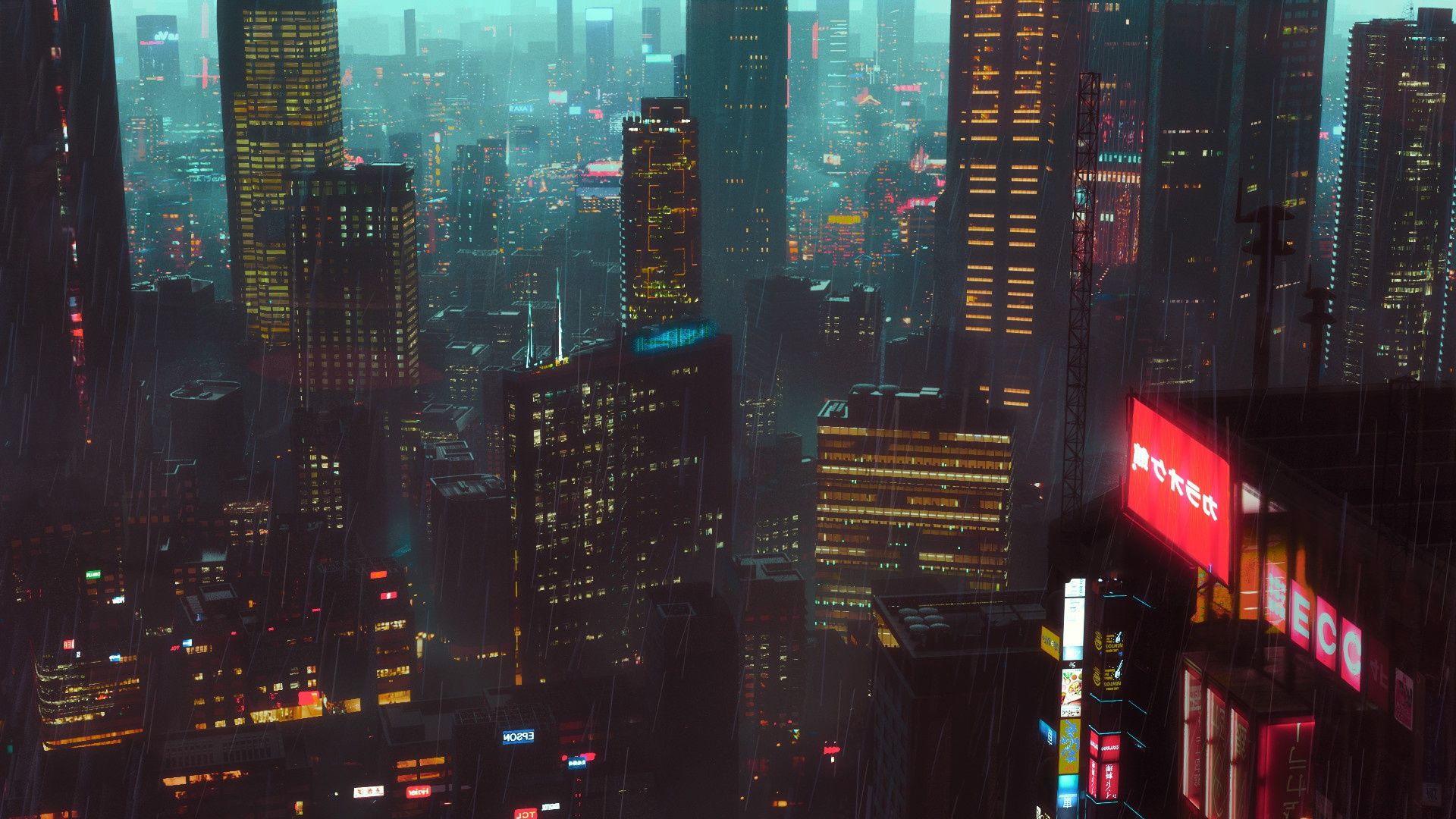 1920x1080 Wallpaper Night, The city, Rain, City