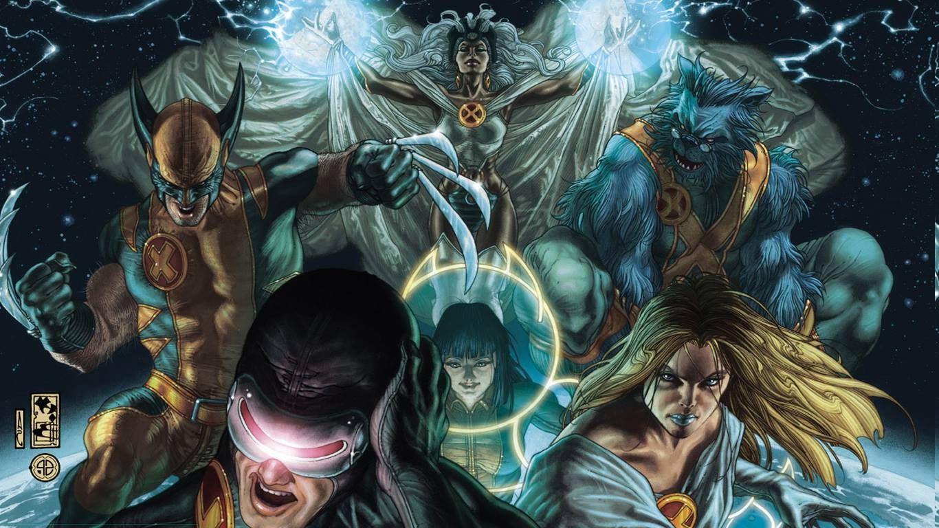 1366x768 X Men, Marvel Comics, Wolverine, Cyclops, Storm, Beast