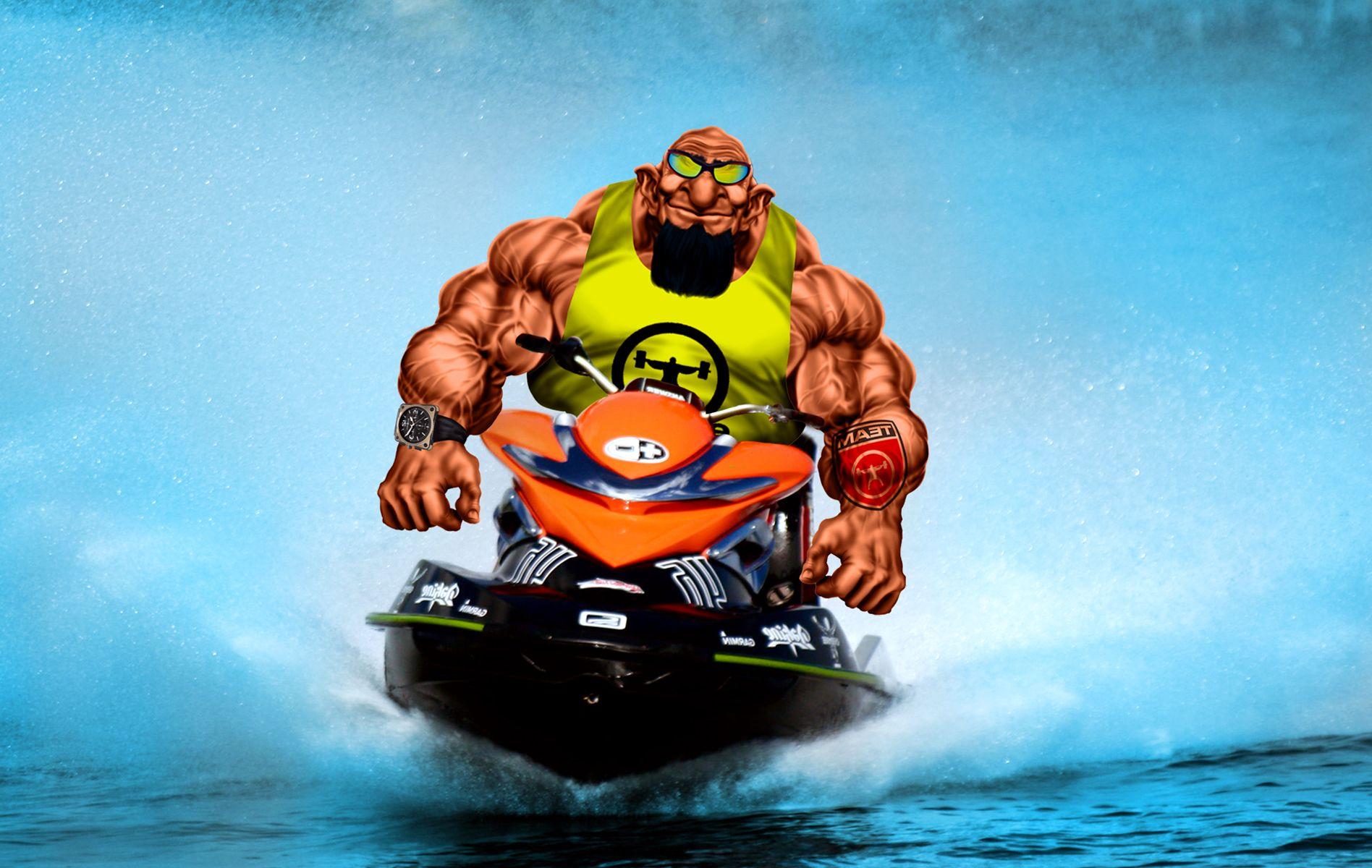 1896x1200 Funny Fantasy Jet Ski 3D Wallpaper HD / Desktop and Mobile