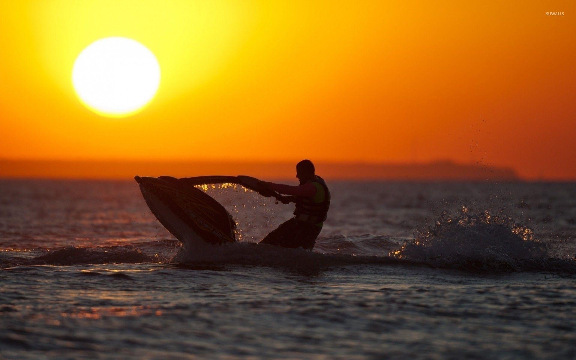 1920x1200 Jet Skiing at sunset wallpaper wallpaper