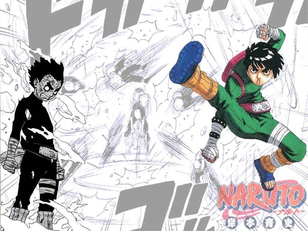 1024x768 White and black floral textile, Naruto Shippuuden, Rock Lee