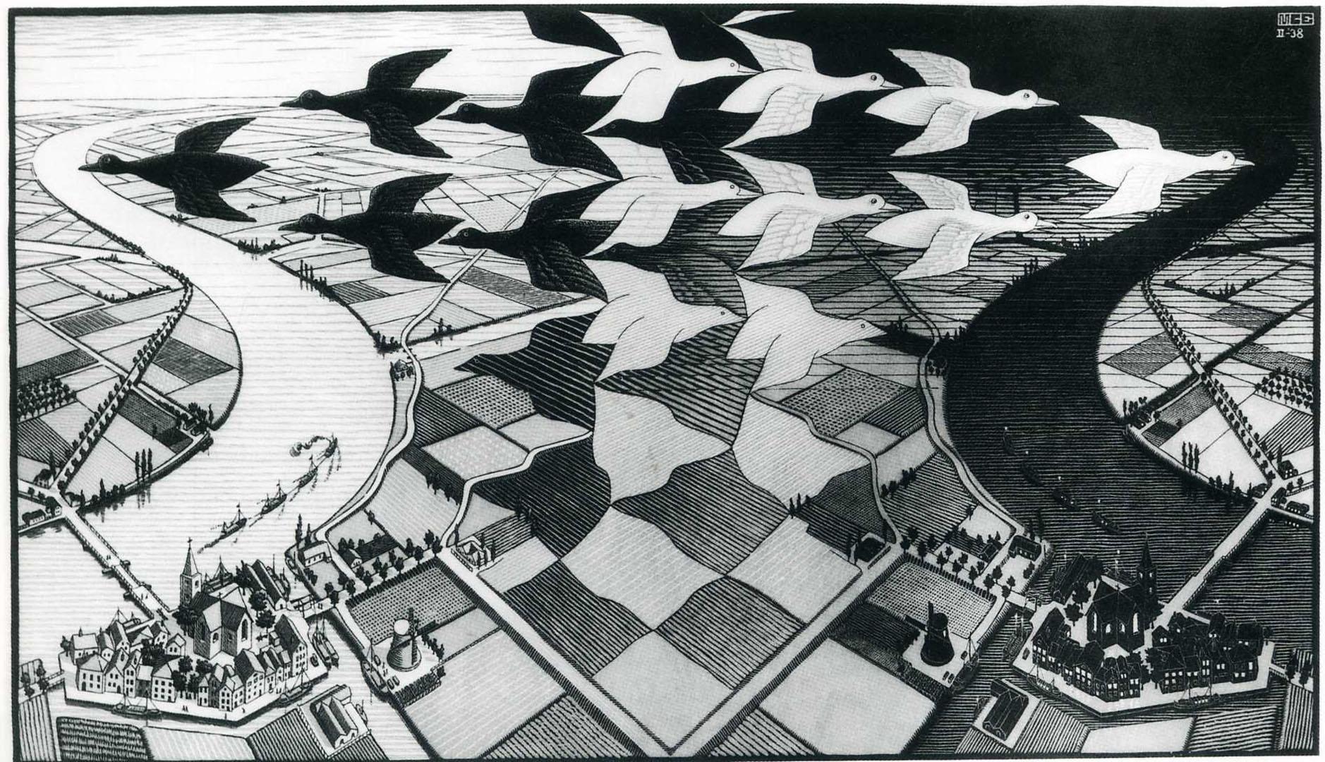 1878x1080 M.C. Escher Wallpaper. Escher art, Escher
