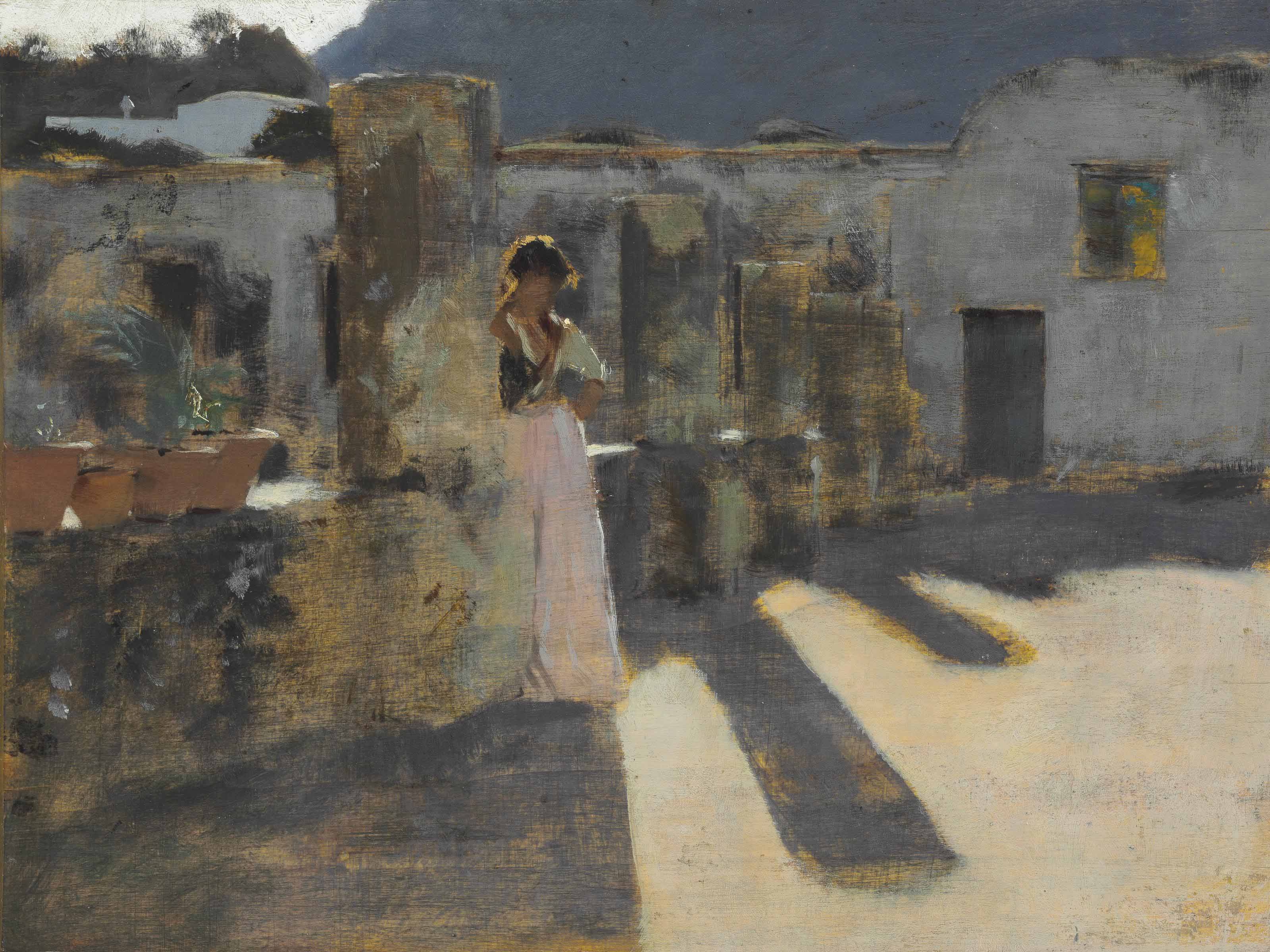 3200x2400 John Singer Sargent (1856 1925). Capri Girl On A Rooftop