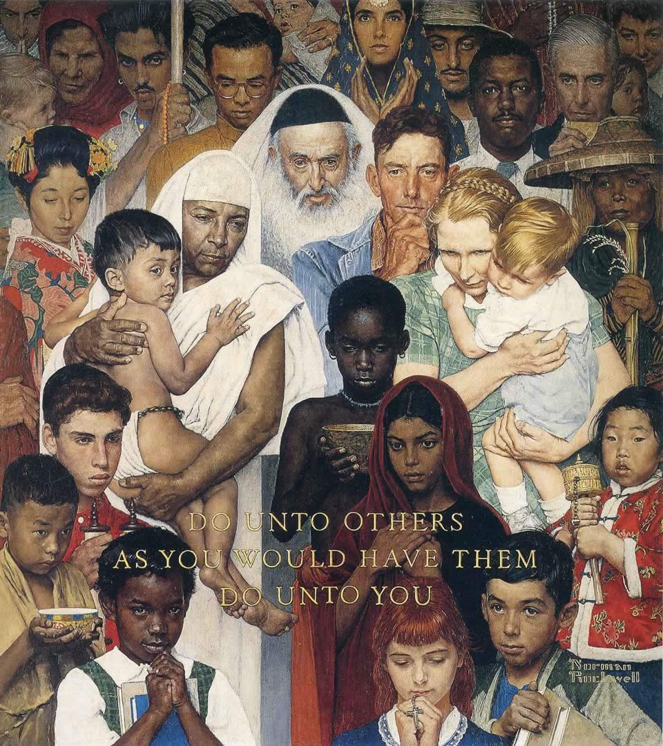 960x1080 Golden Rule Rockwell Wallpaper Image