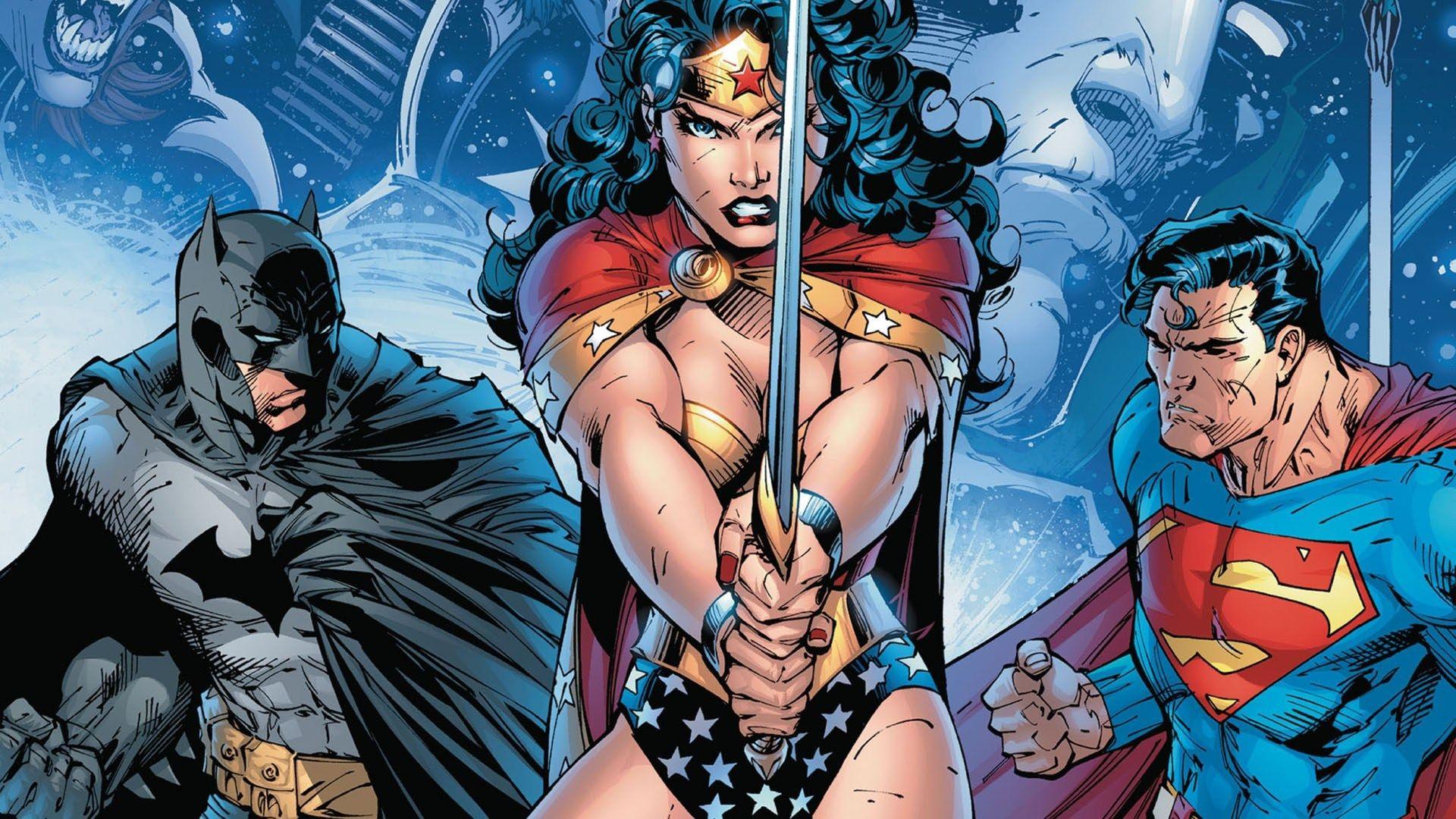 1920x1080 Art, Batman, DC, Jim Lee, Superman, Wonder Woman HD