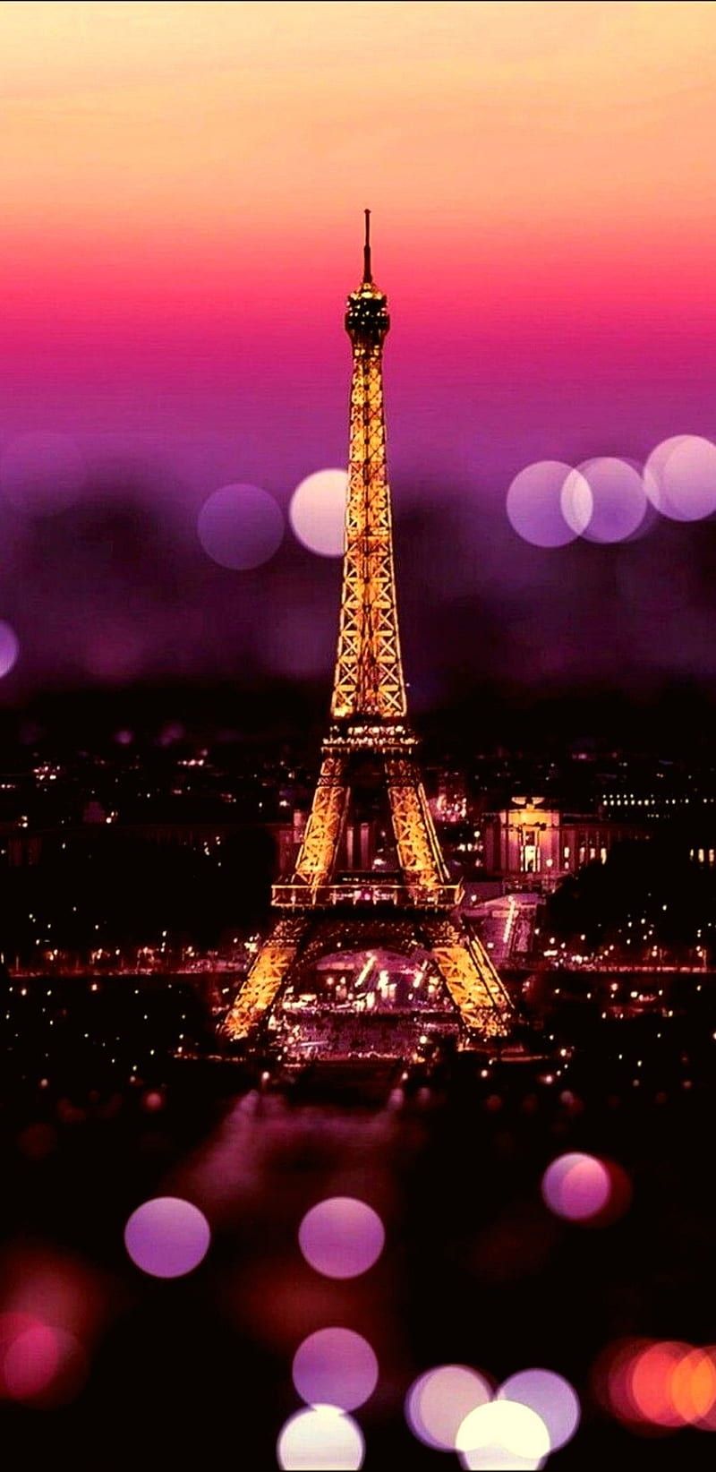 800x1644 Beautiful Paris, eiffel tower, night