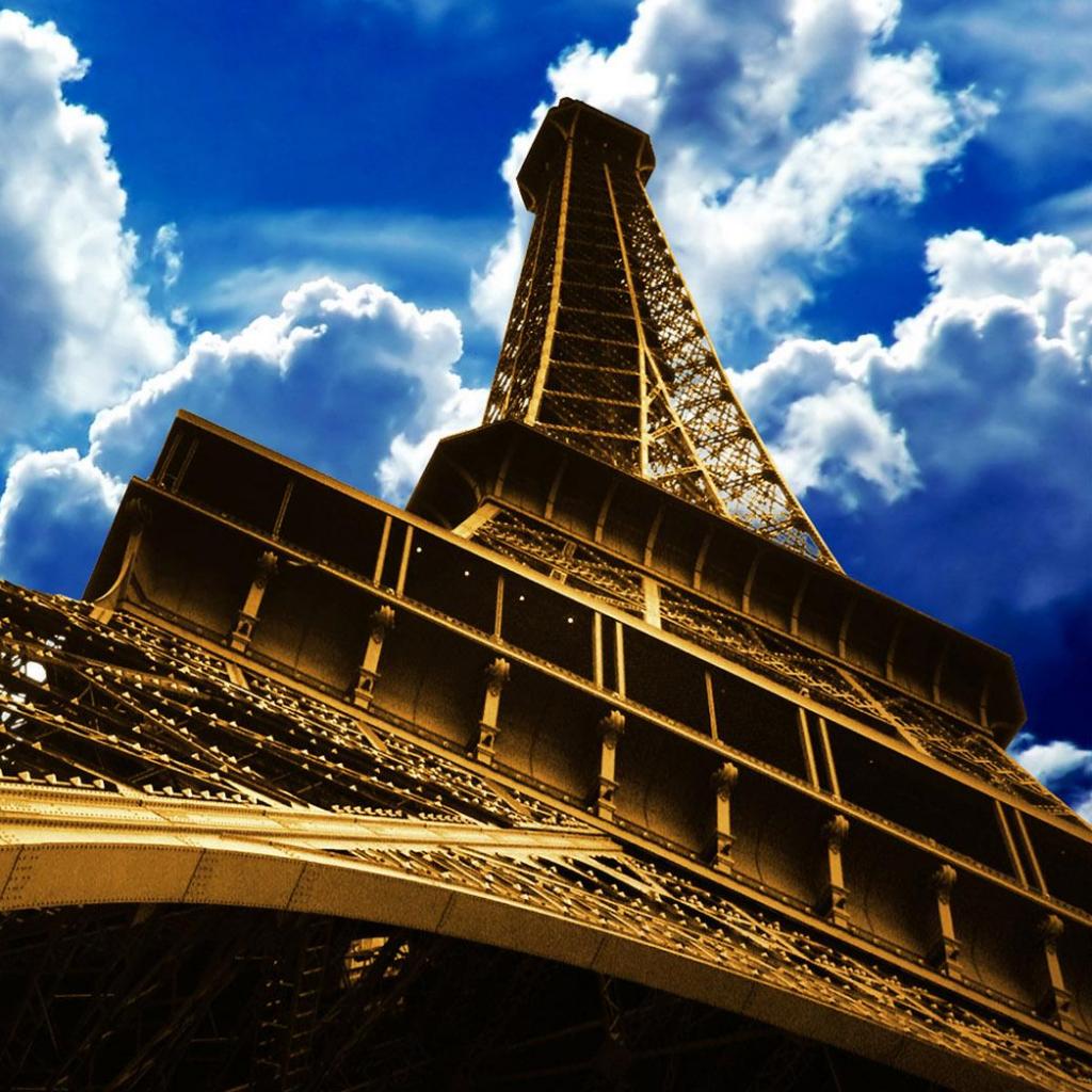 1024x1024 Eiffel Tower. iPad Wallpaper