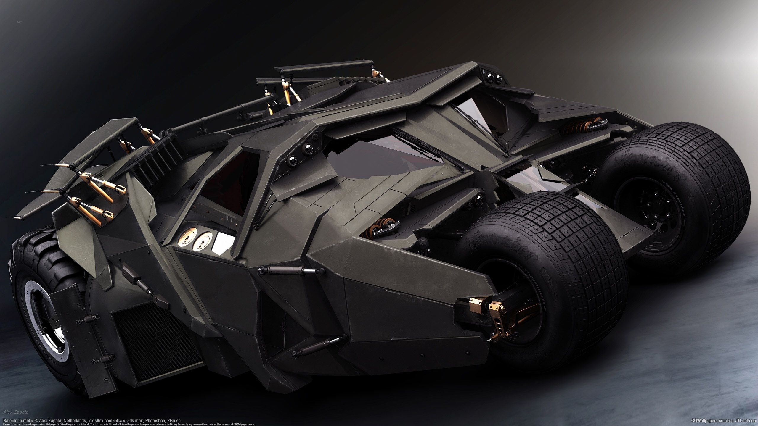 2560x1440 Wallpaper Batman, the Batmobile, combat