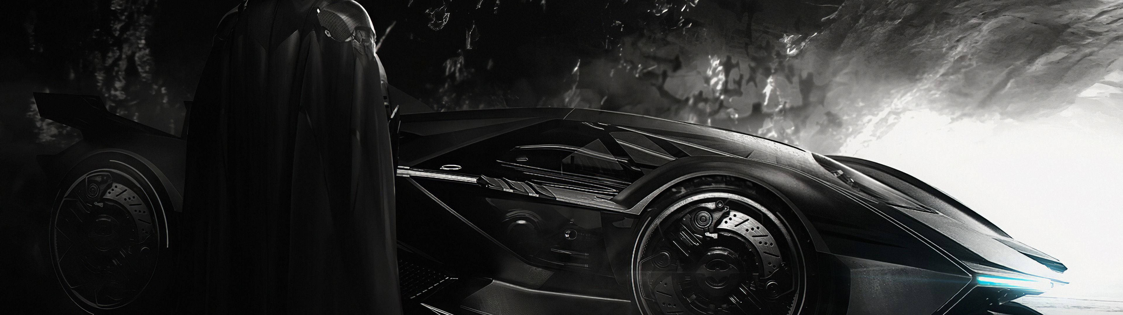 3840x1080 Batman Wallpaper 4K, Batmobile, Batcave