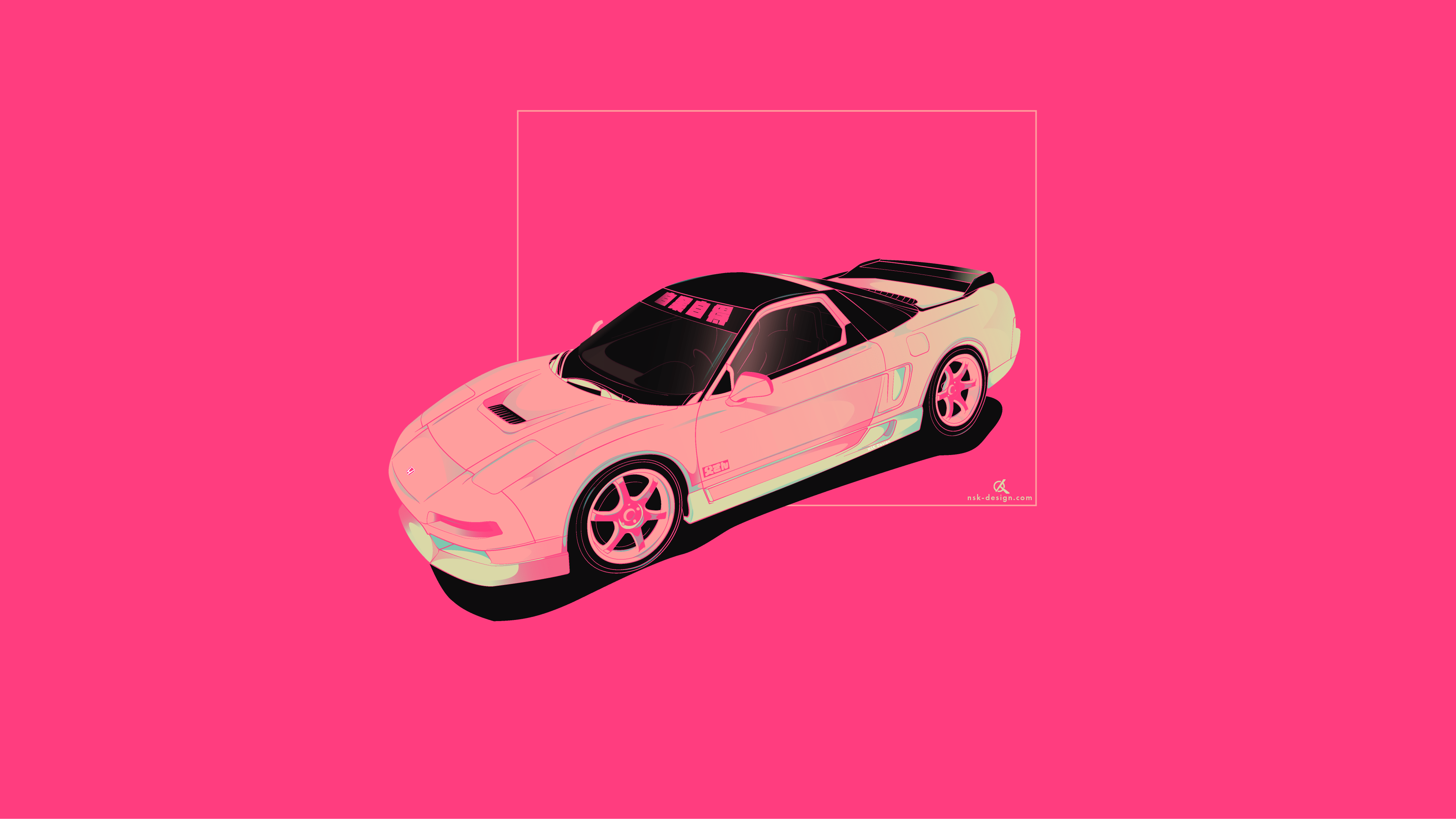 3840x2160 #minimalism, #Honda, #vector, #Japanese cars, #car