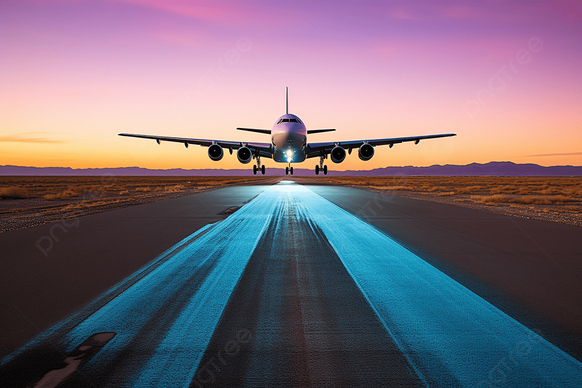 1200x800 A Plane Lands On An Asphalt Field