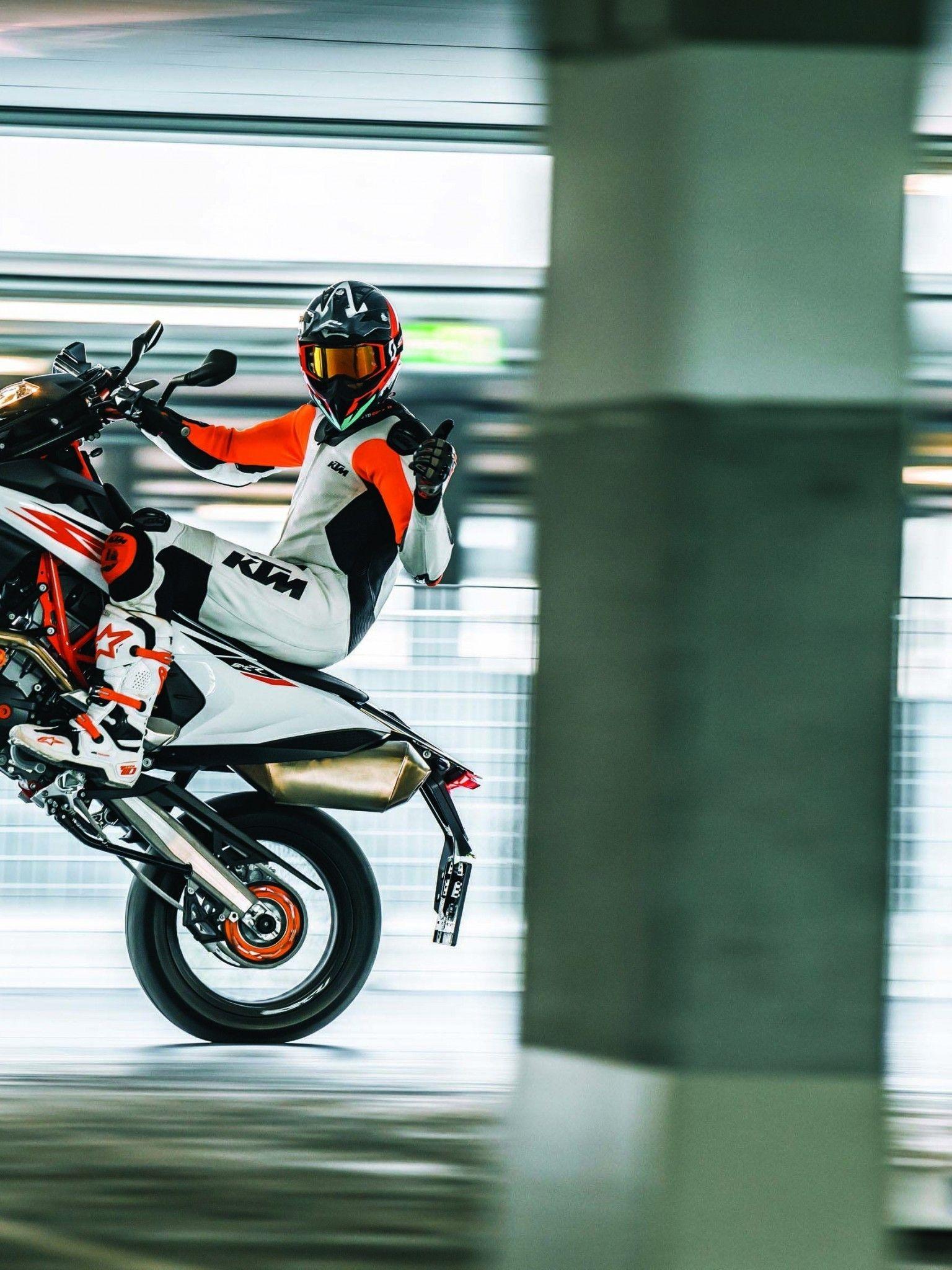 1536x2048 Download 1536x2048 Ktm 690 Smc R, Motorcycle, Thumbs Up