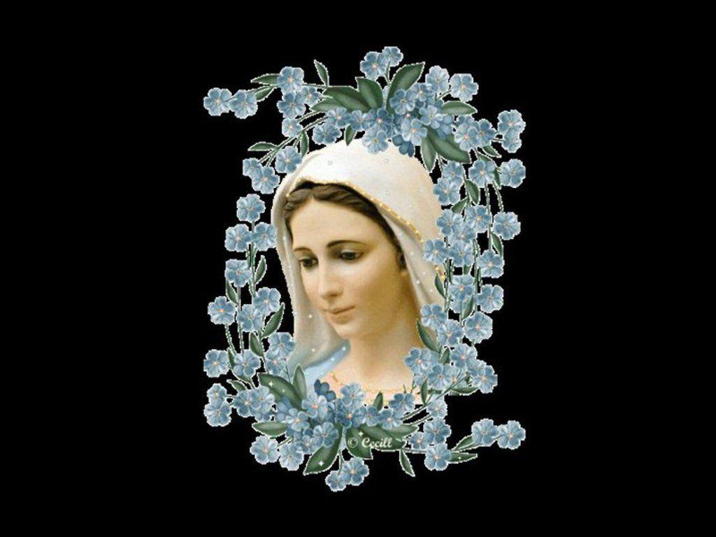 1024x768 Free Virgin Mary Wallpaper Mary Image In Black