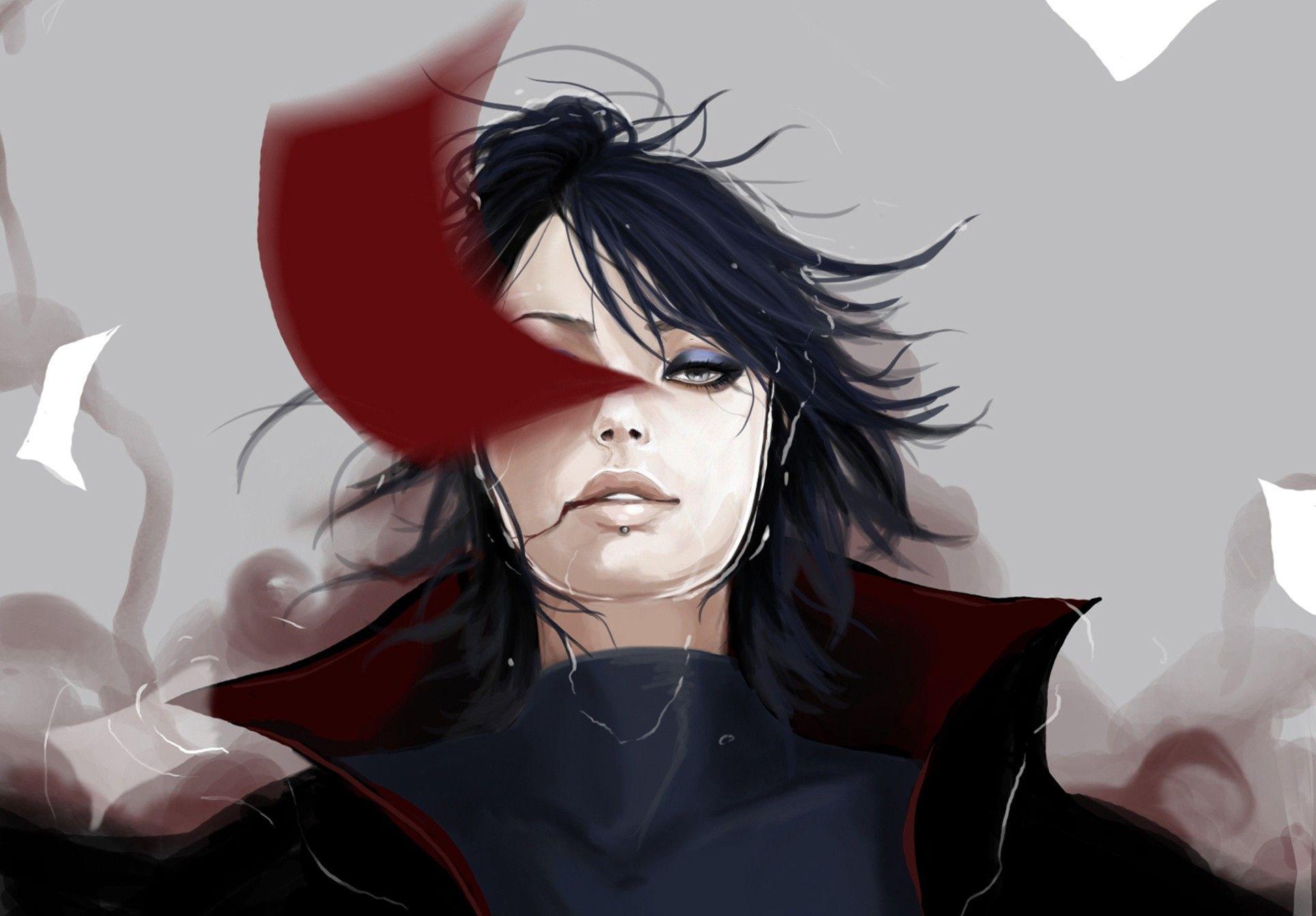 1928x1343 paper, Akatsuki, blue hair, fantasy art, anime, Konan