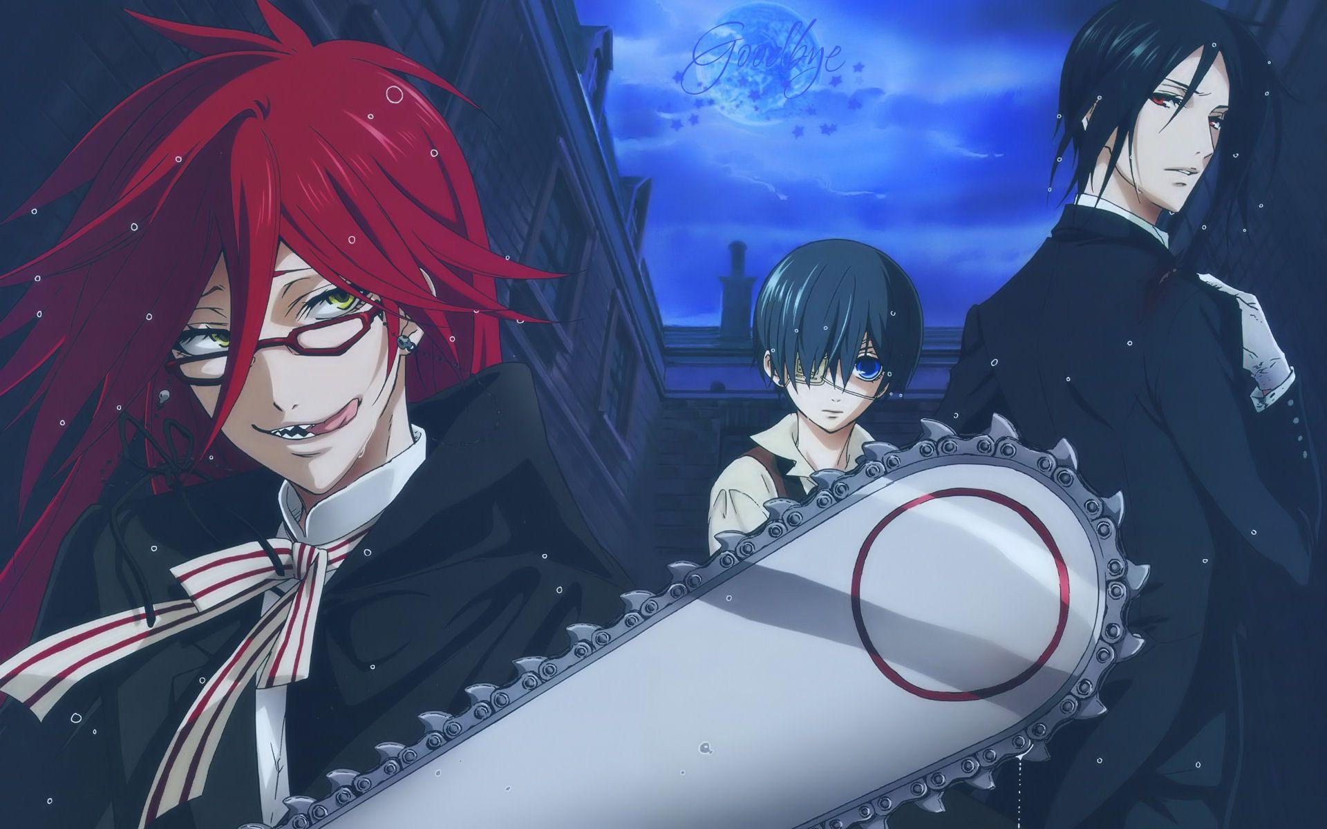 1920x1200 chainsaw, Kuroshitsuji, Ciel Phantomhive, Sebastian Michaelis