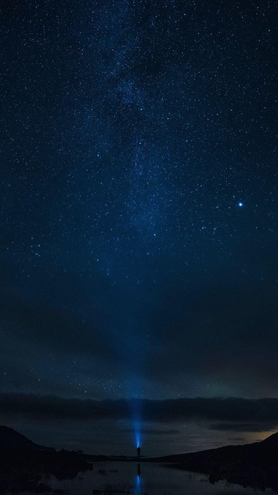 938x1668 Download wallpaper 938x1668 starry sky, night, silhouette