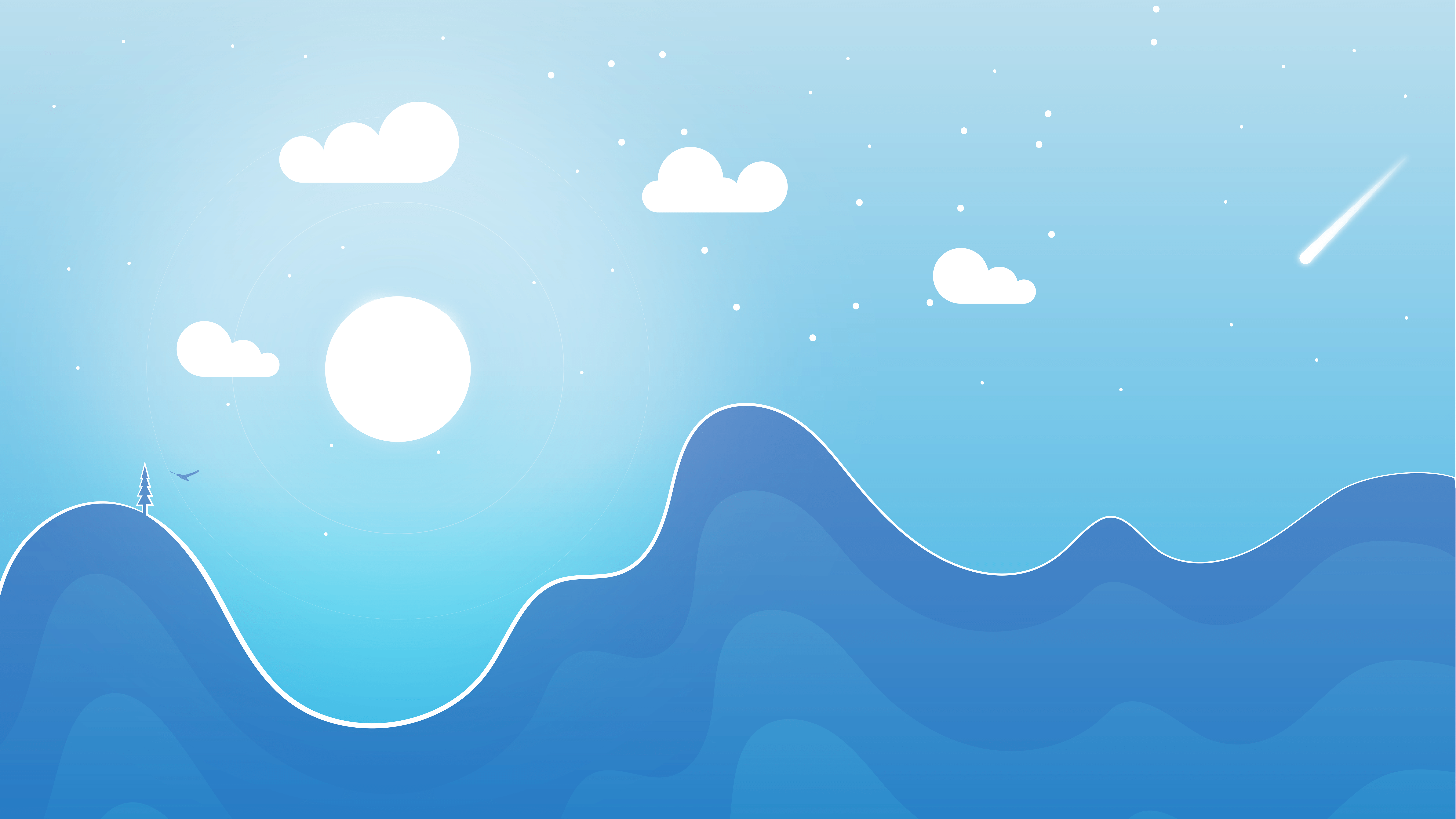 7680x4320 Moon, #Clouds, K, #Daylight, #Blue, K, #Landscape