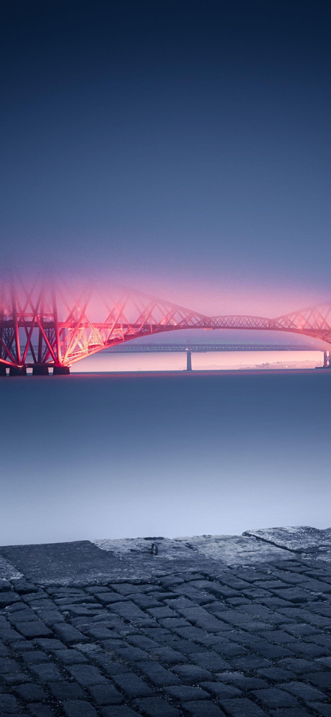 1125x2436 Download 1125x2436 wallpaper forth rail bridge, minimal
