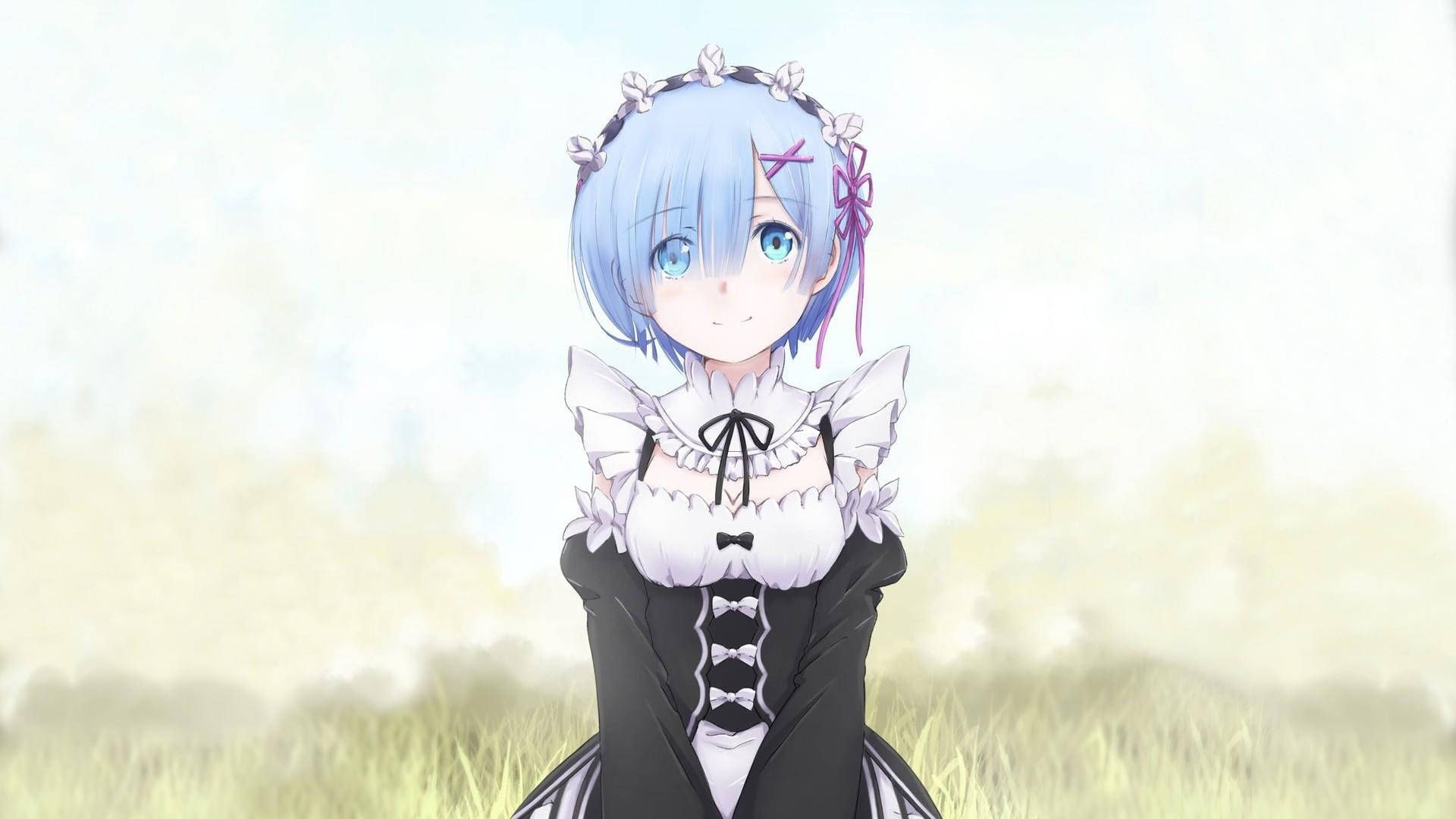 1920x1080 Cute Girl Anime Rem Wallpaper