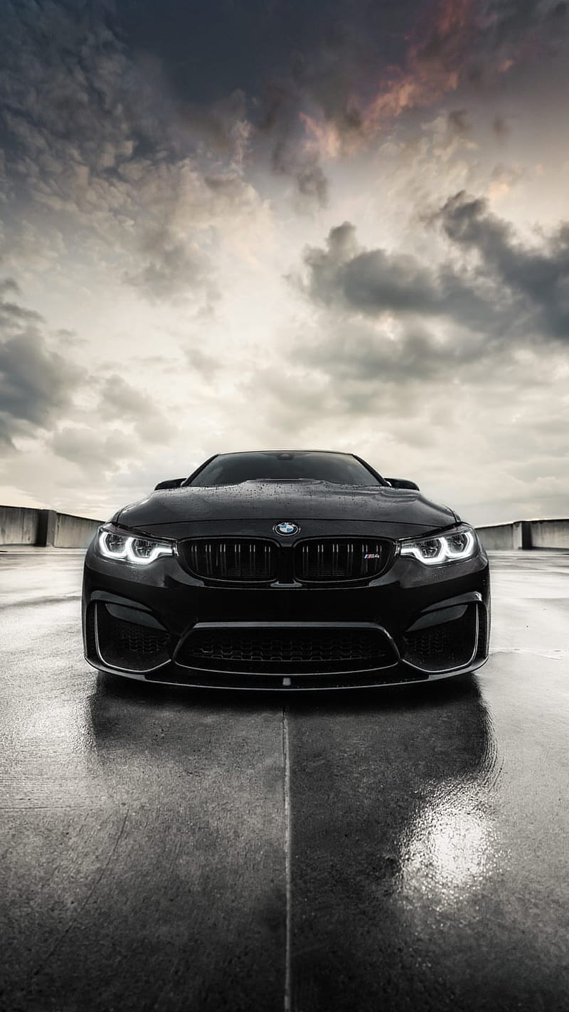 800x1422 BMW M black, car, coupe, f facelift, front view, m power, vehicle, HD phone wallpaper