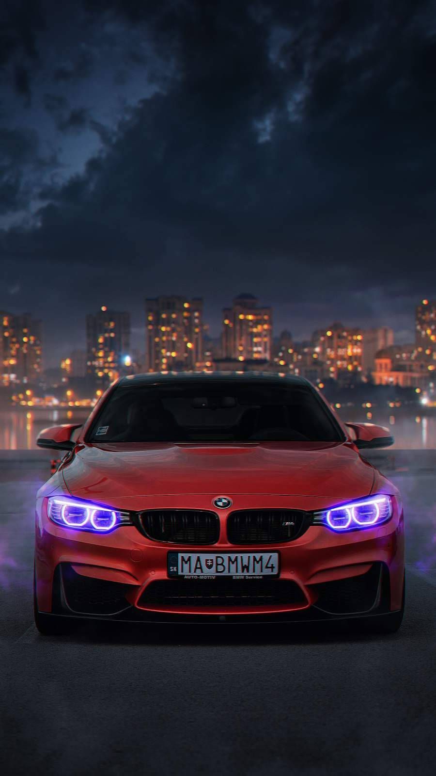 900x1600 Bmw M4 Cityscape iPhone Car Wallpaper