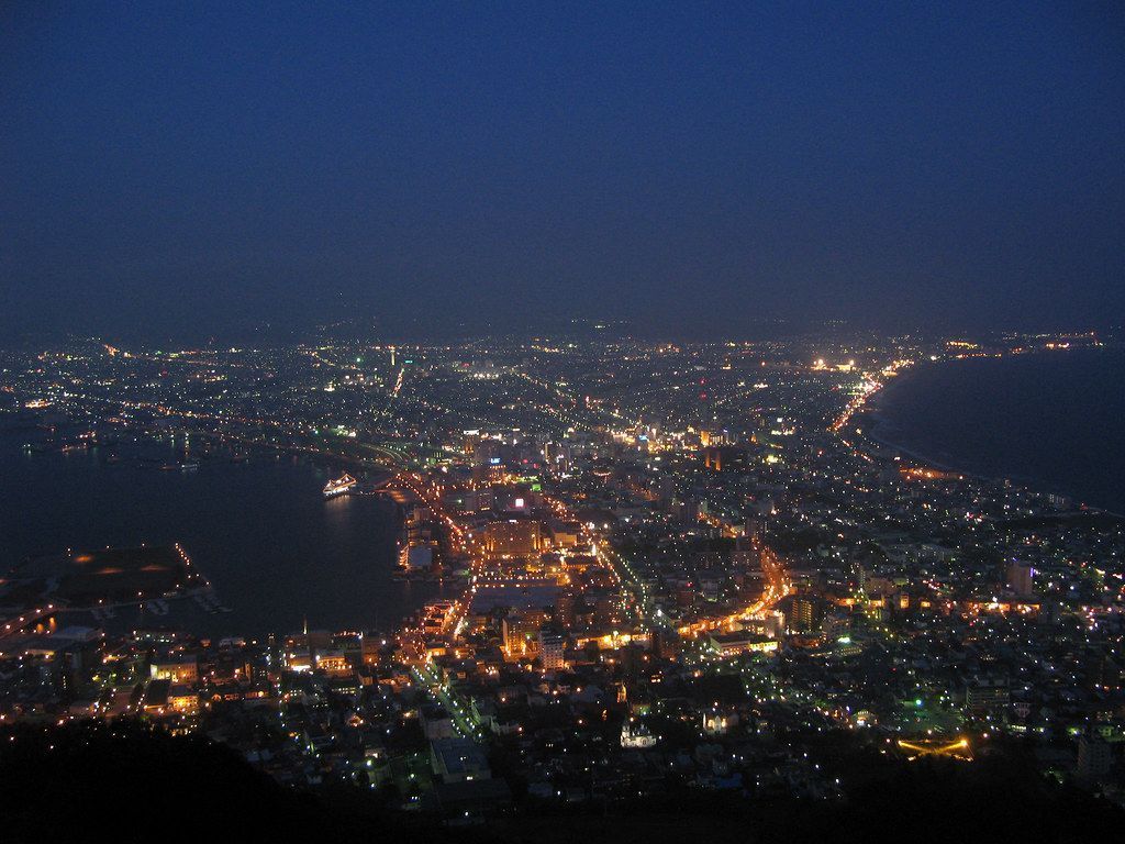 1024x768 night view, Hakodate Japan