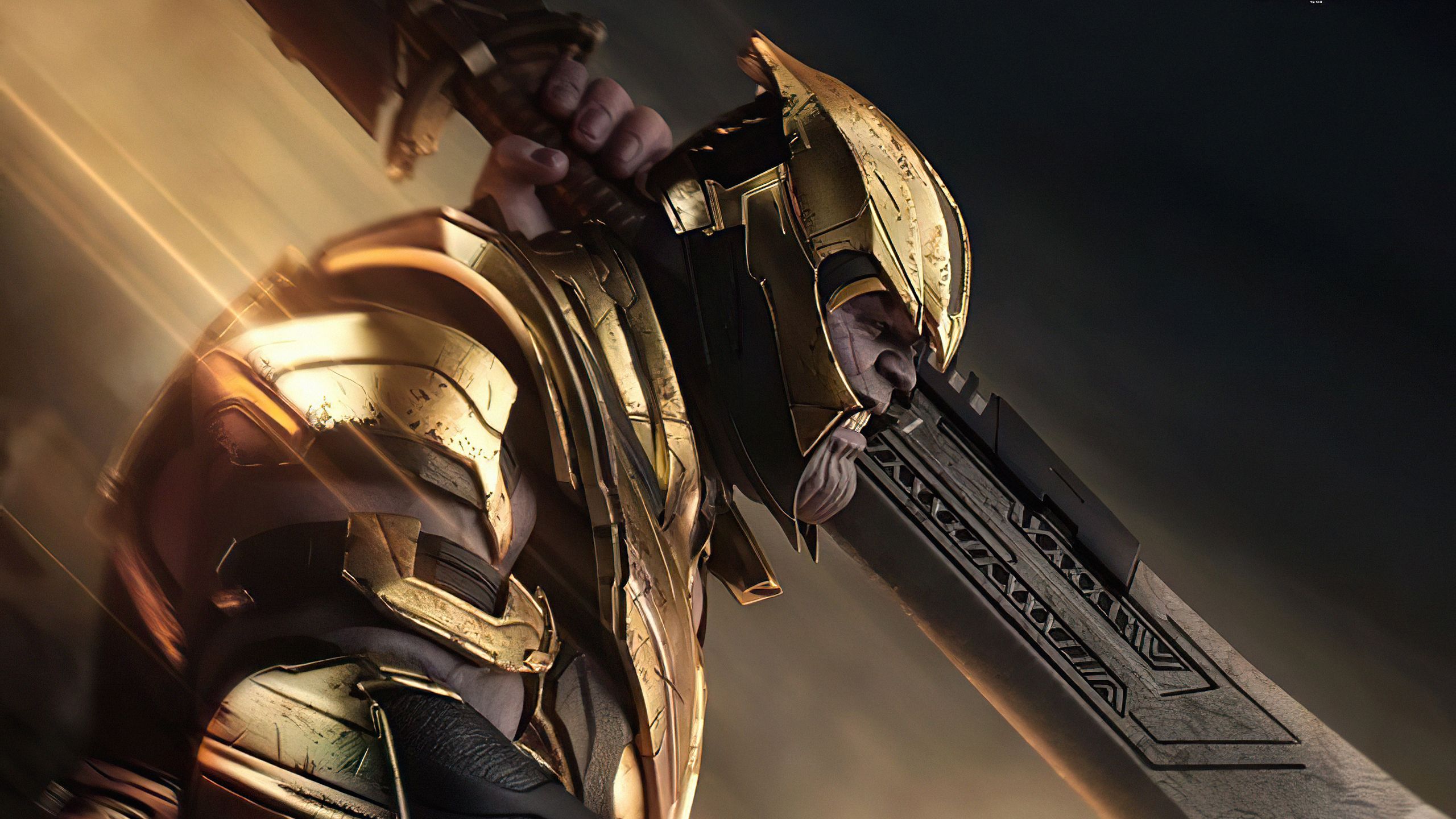 2560x1440 Thanos With Helmet And Sword HD