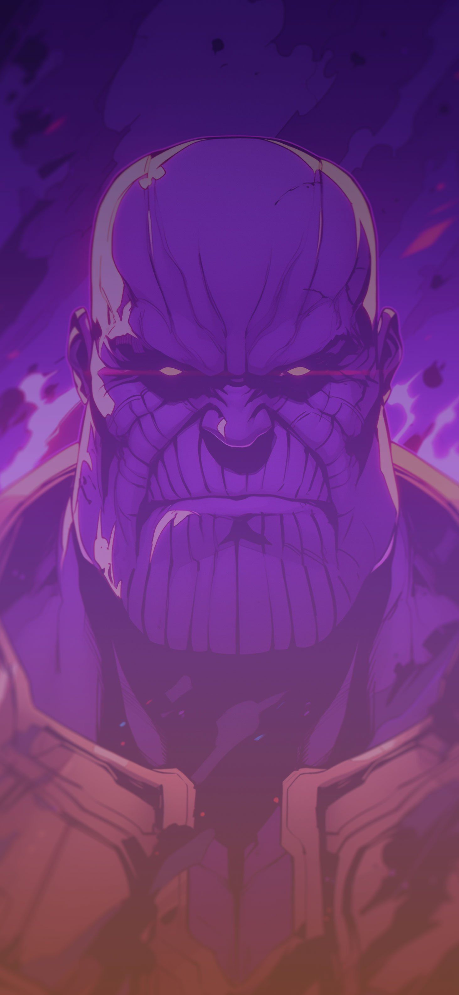 1463x3171 Marvel Thanos Purple Wallpaper