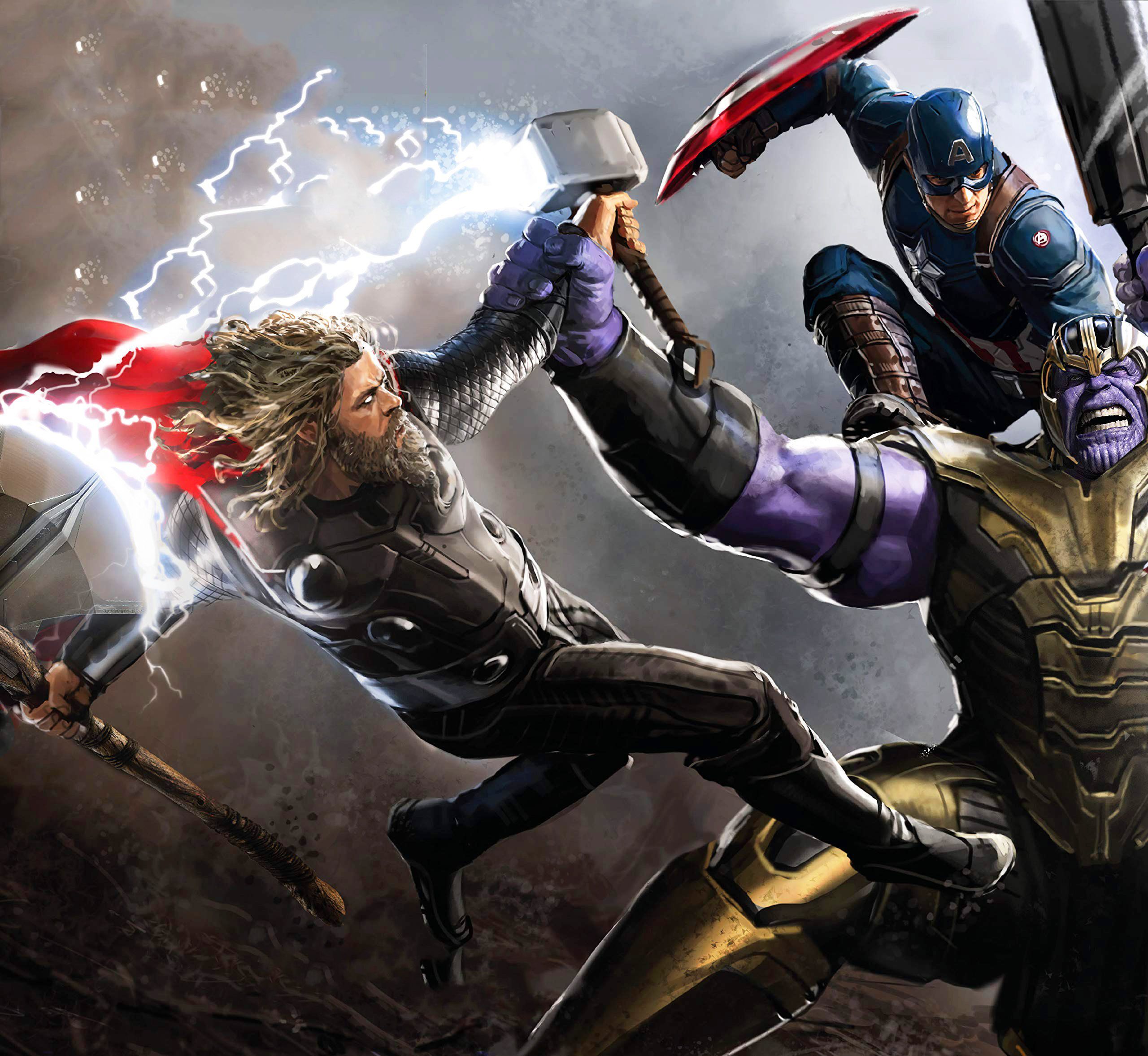 2560x2354 Thor And Thanos Avengers Endgame