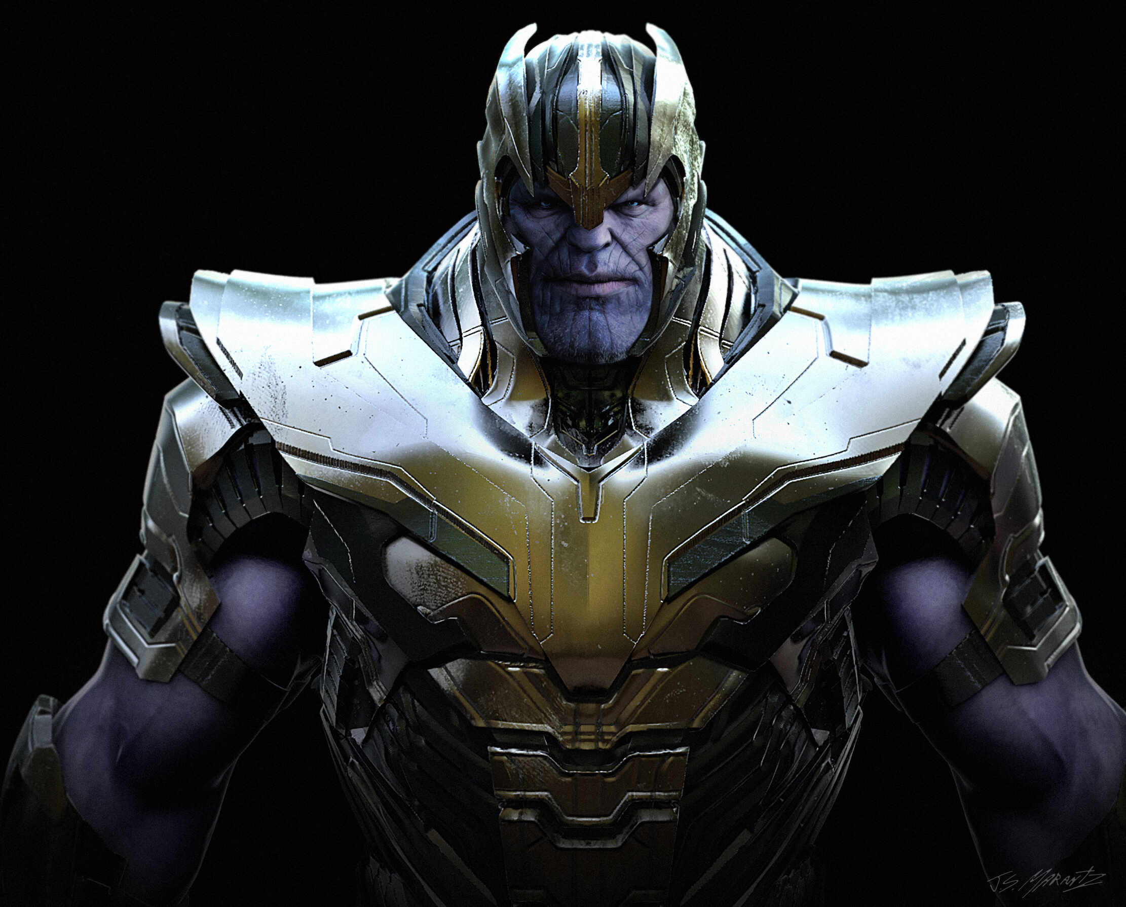 2222x1789 Avengers Endgame Warrior Thanos Design