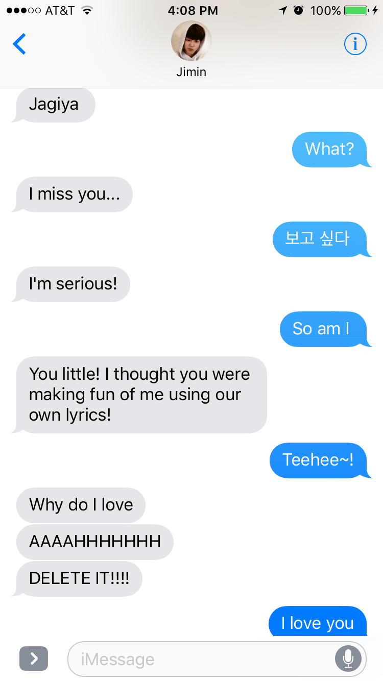 750x1334 Jimin Text Message Imagine Part 1 Fake Text Message