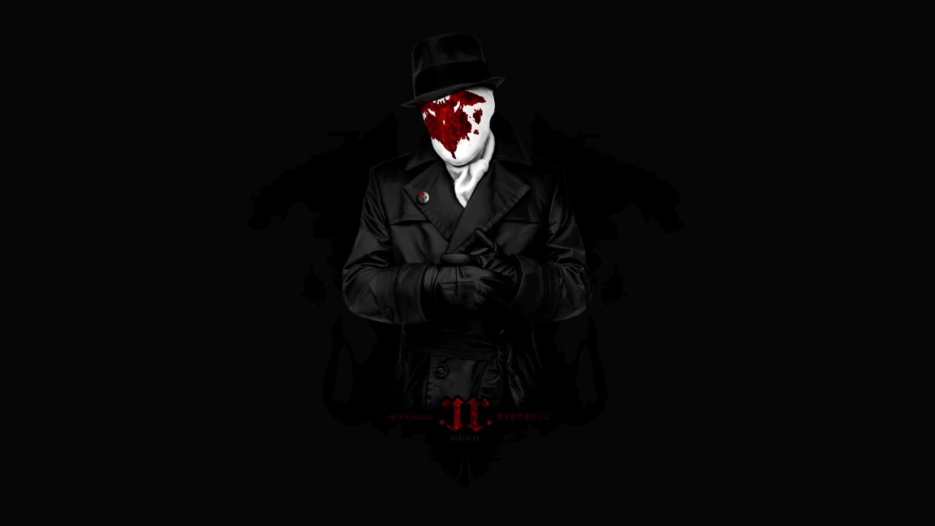 1920x1080 Men's black jacket, Watchmen, Rorschach, dark background