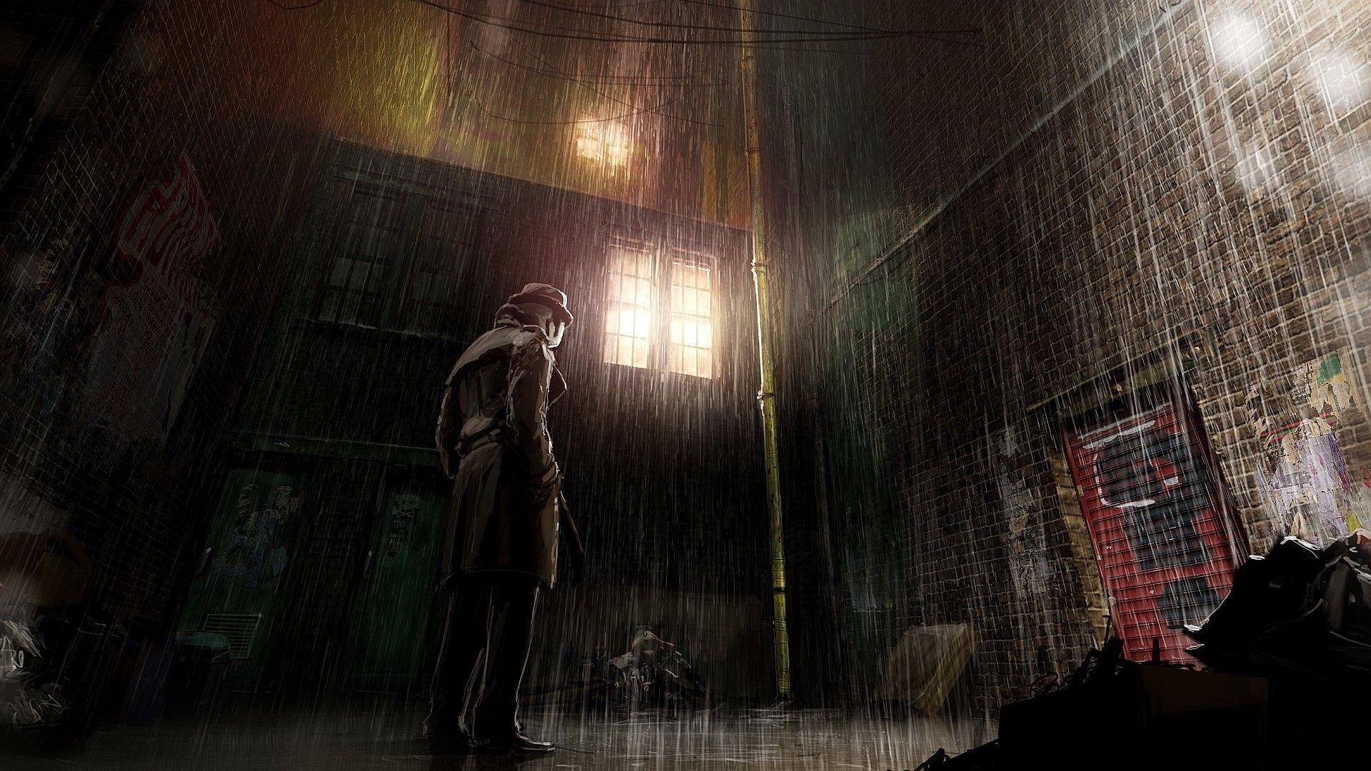 1920x1080 Watchmen, rain, comics, Rorschach wallpaper