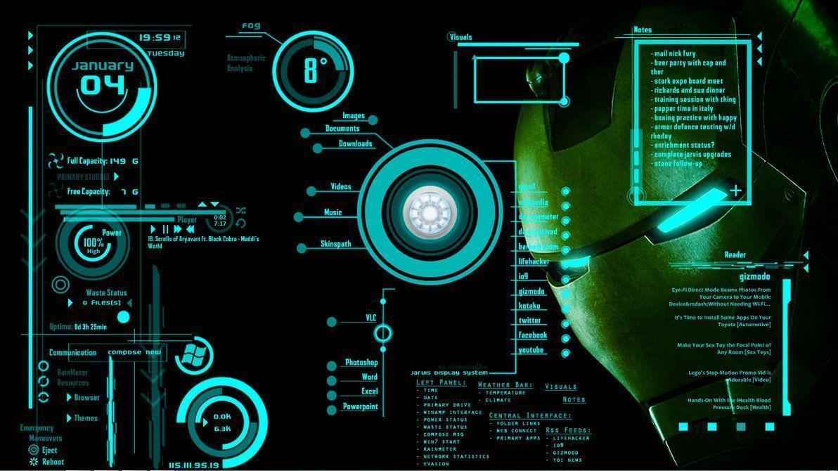 1192x670 Free Iron Man Jarvis Wallpaper For Android At Movies Monodomo