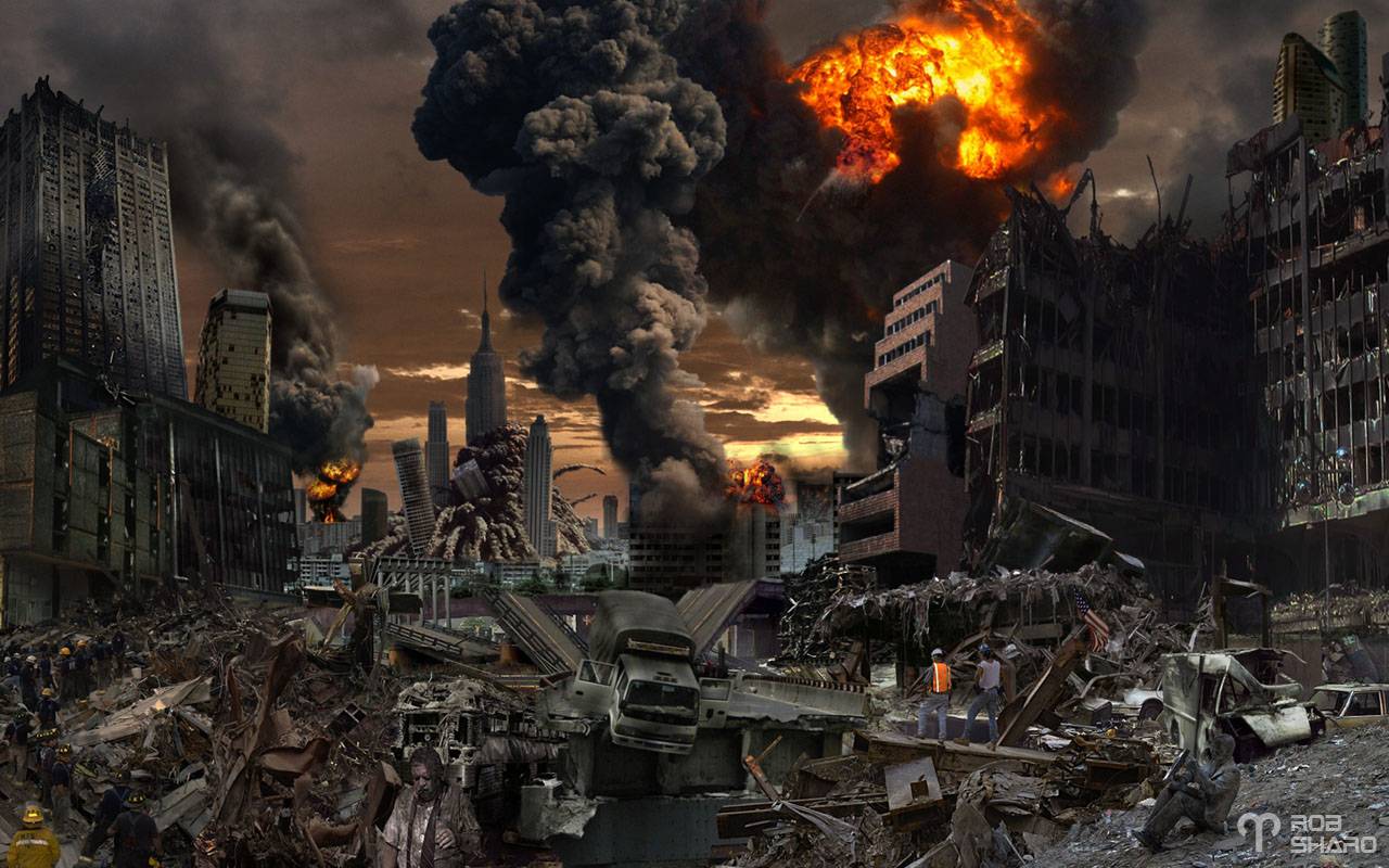 1280x800 Destroyed City Background