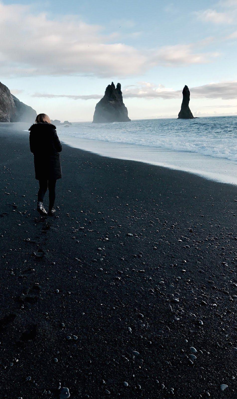 951x1600 Girl on Black Beach