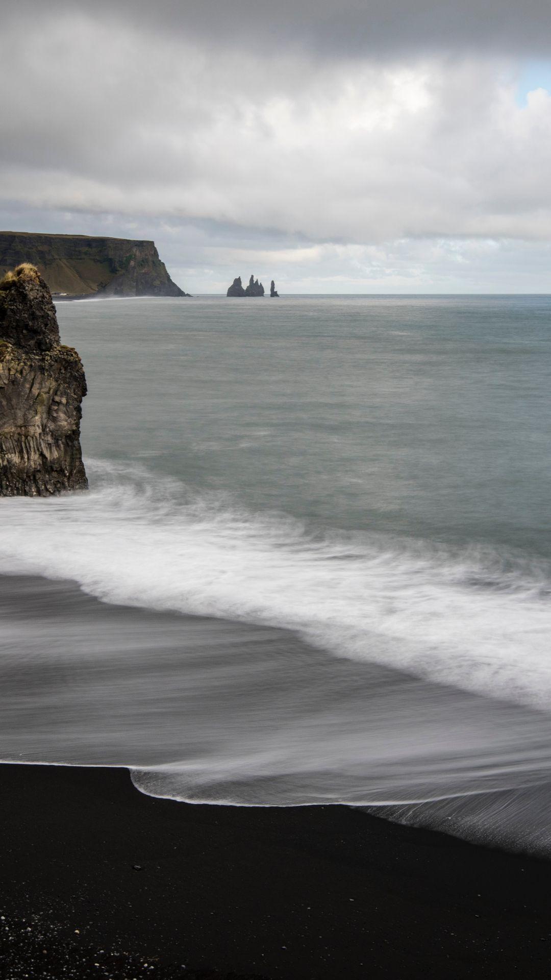 1080x1920 Black Beach iPhone Wallpaper