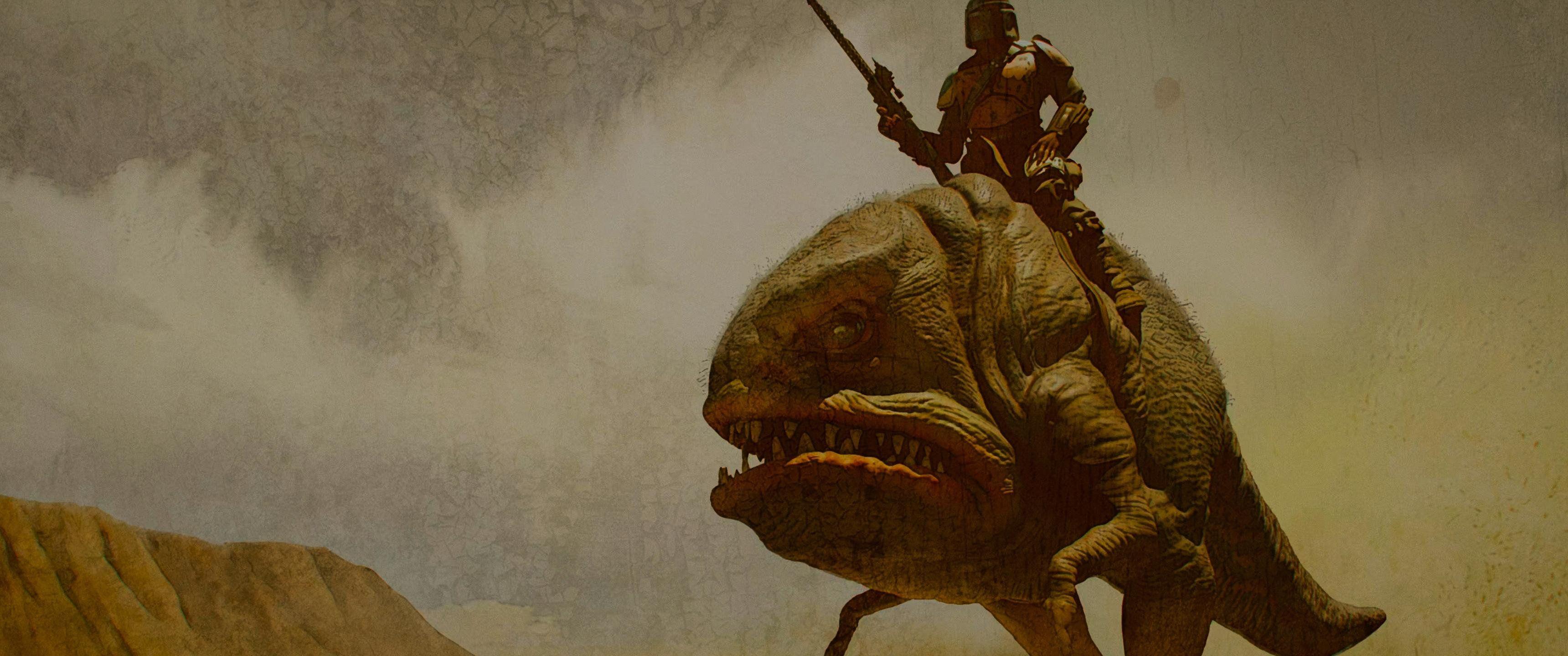 3440x1440 The Mandalorian End Credit Artwork Collection HD wallpaper