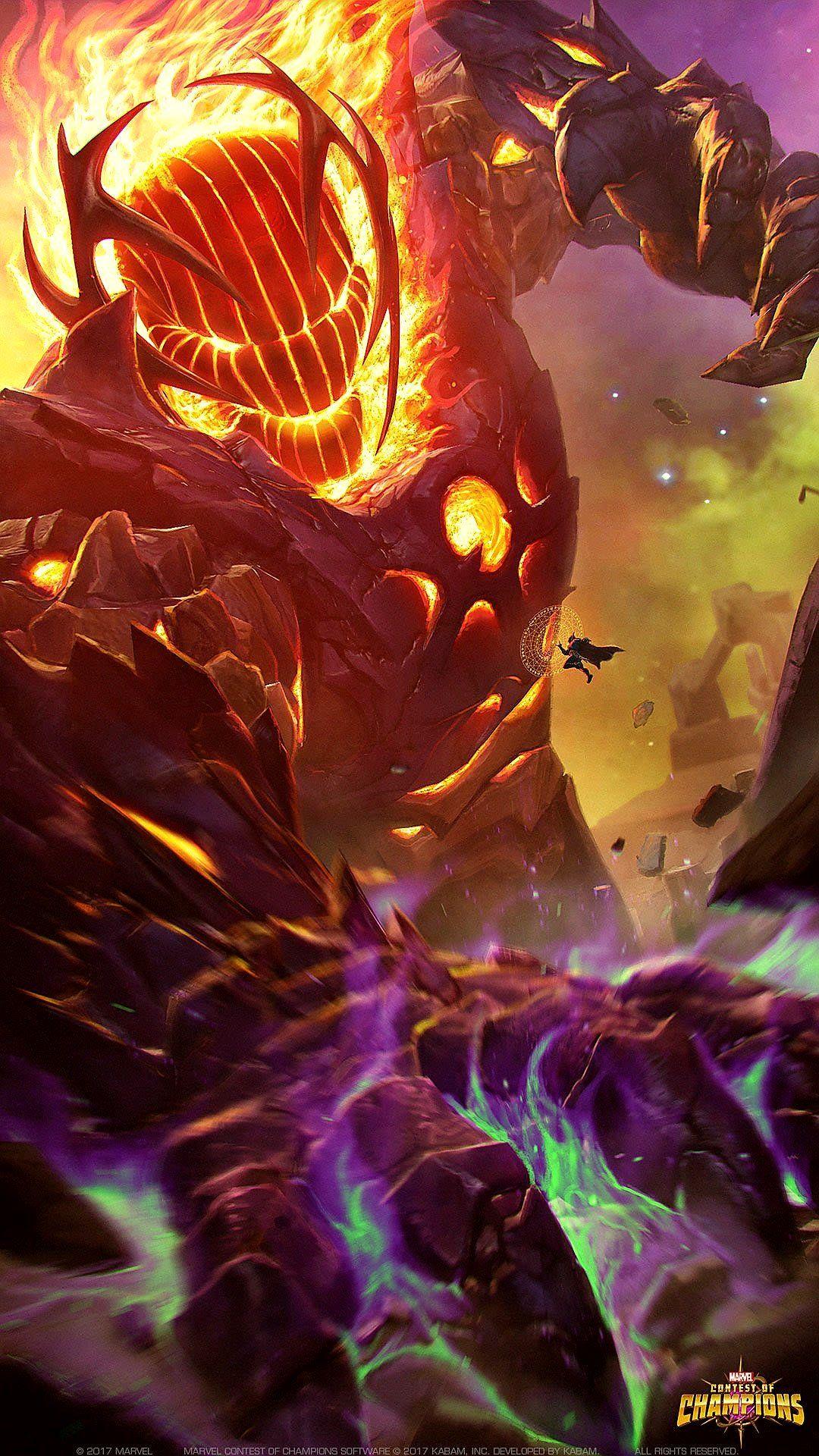 1080x1920 Marvel's Contest of Champions Dormammu wallpaper with a tiny