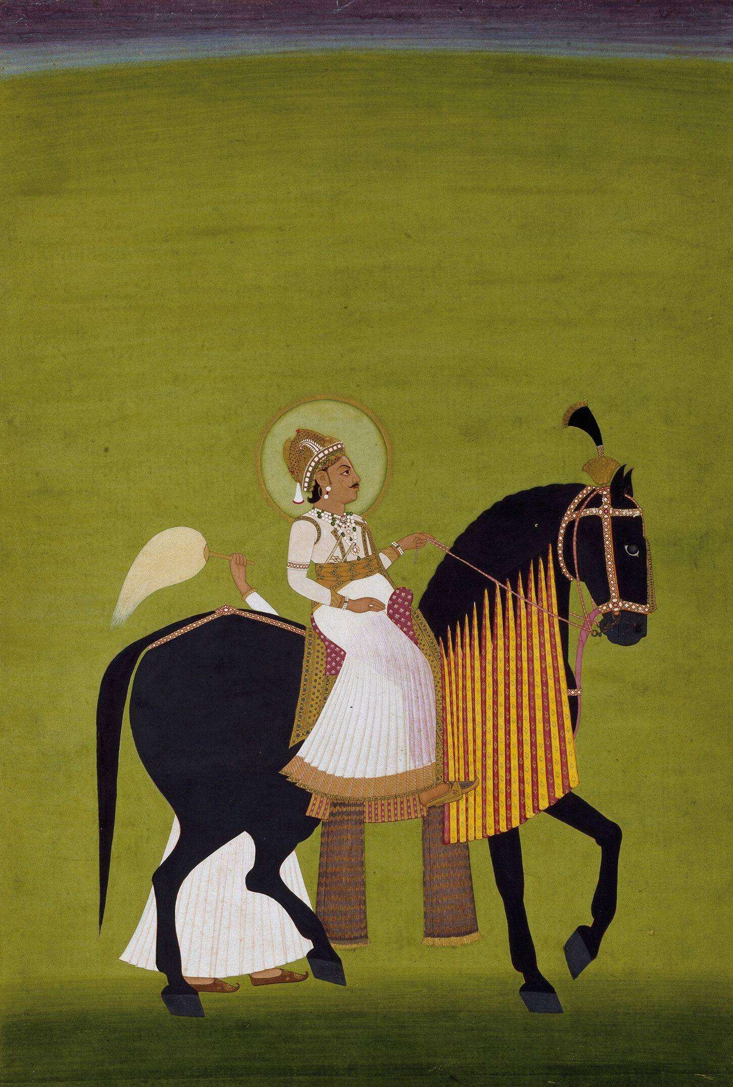 1451x2153 Maharaja Sawai Pratap Singh Rides the Horse Dhajrao
