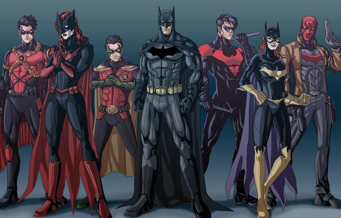 1332x850 Wallpaper Batman, Bruce Wayne, Batgirl, Red Hood, Tim Drake