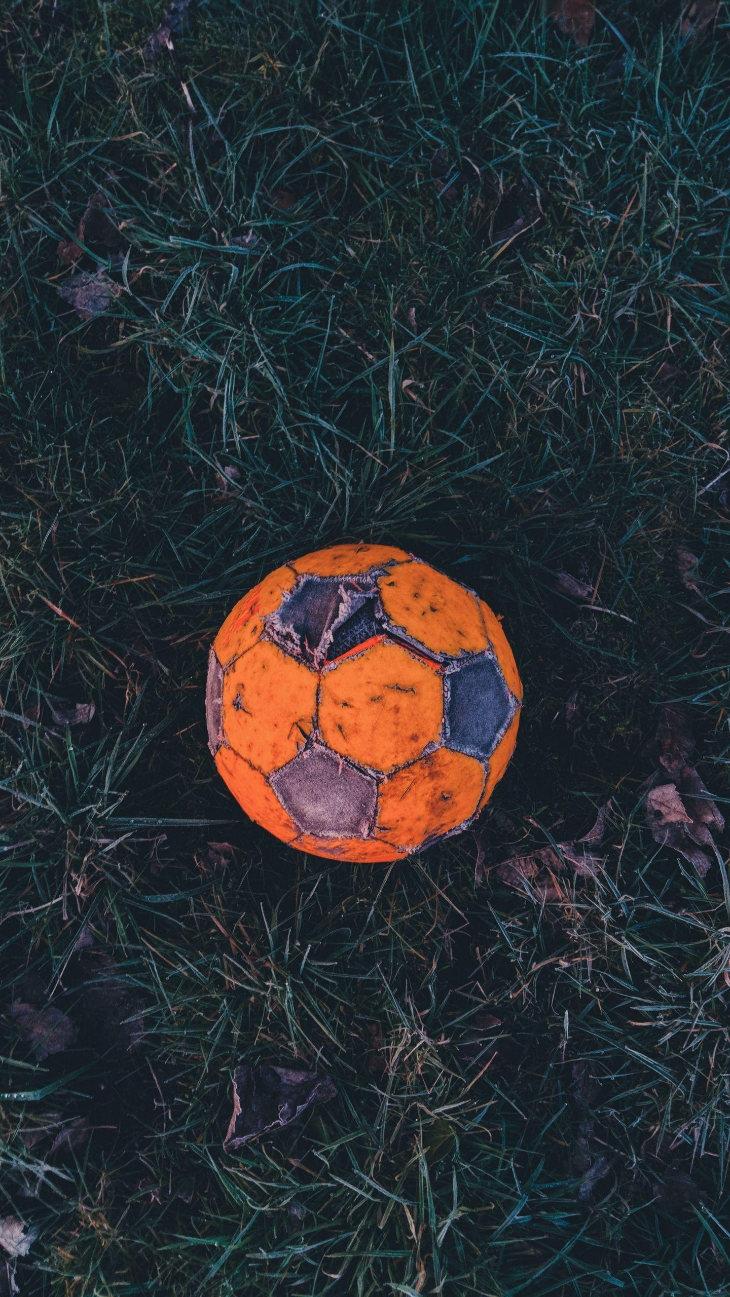 1440x2560 Download wallpaper 1440x2560 soccer ball, football, old