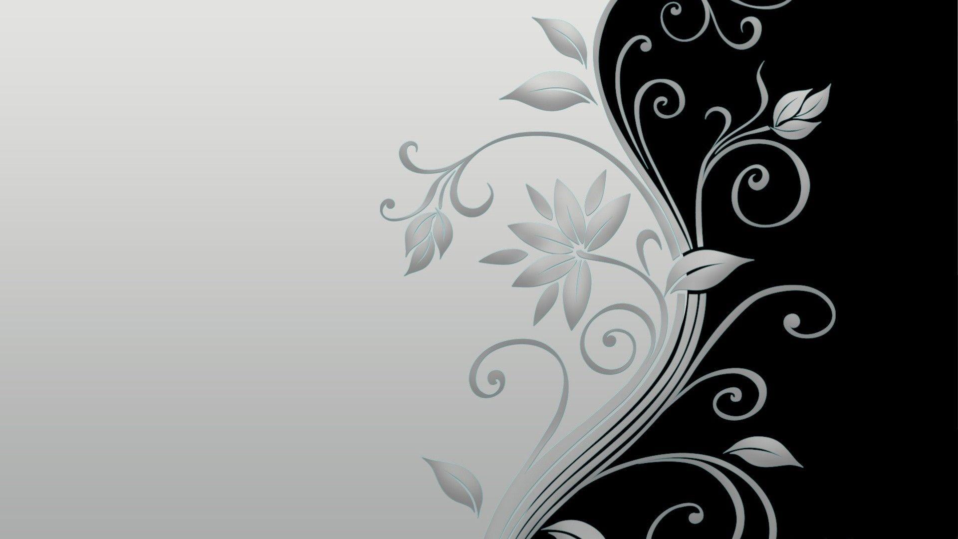 1920x1080 Black and White Floral wallpaperx1080