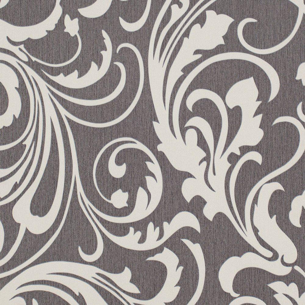 1000x1000 Smoke Black and White Floral Wallpaper For Walls